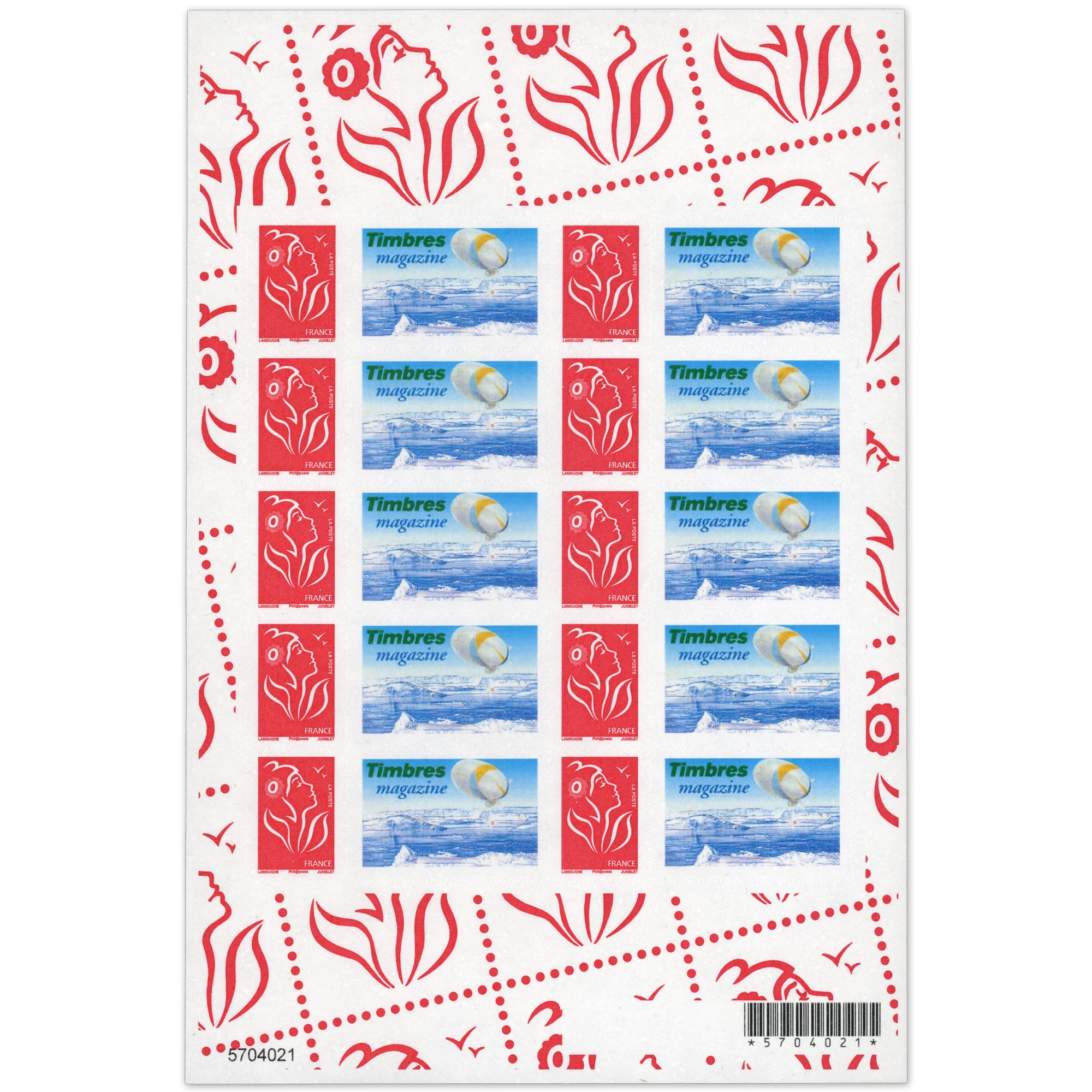 FEUILLE PERSONNALISÉE N°F3802Ab AUTOADHÉSIF VIGNETTE TIMBRES MAGAZINE COTE 110€