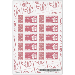 FEUILLE PERSONNALISÉE N°F3969Aa AUTOADHÉSIVE VIGNETTE "PRÉSIDENTIELLE 2007"