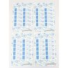 4 FEUILLES PERSONNALISÉES N°F3966Aa AUTOADHÉSIVES THÈME A380 1-4 COTE 840€