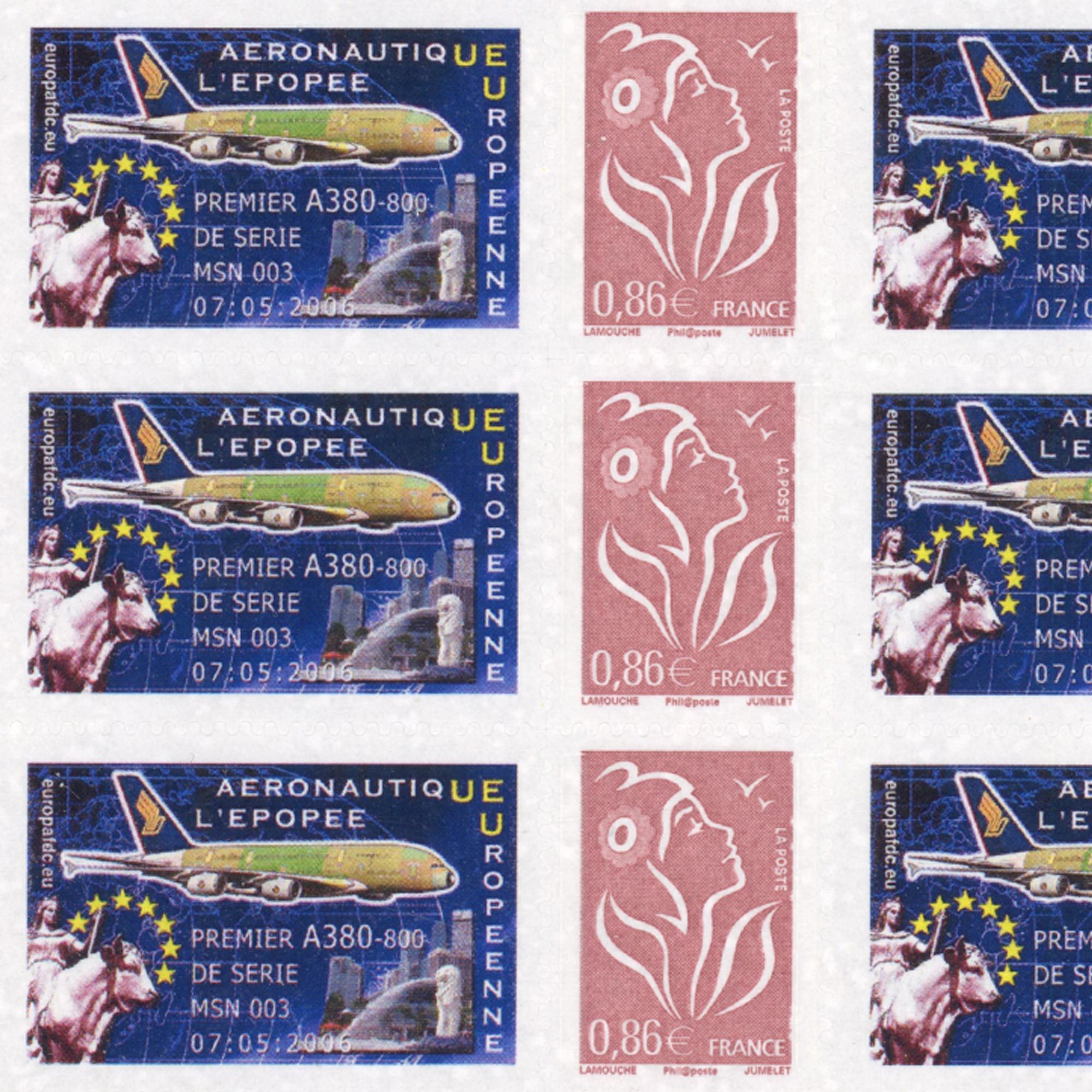 FEUILLE PERSONNALISÉE N°F3969Aa AUTOADHÉSIF VIGNETTE "ÉPOPÉE AÉRONAUTIQUE" RARE