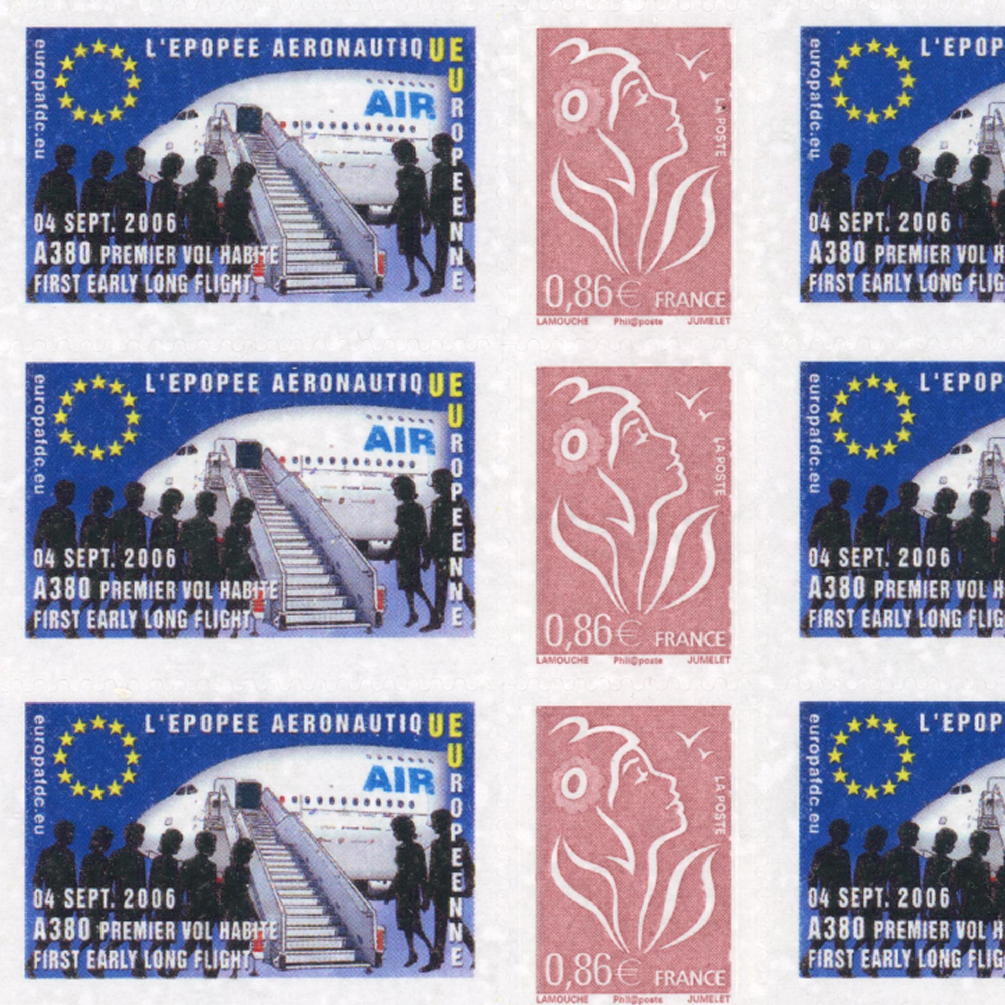 FEUILLE PERSONNALISÉE N°F3969Aa AUTOADHÉSIF VIGNETTE "ÉPOPEE AÉRONAUTIQUE"