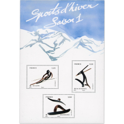 ANNÉE 2026 BLOC-FEUILLET DE FRANCE "SPORTS D'HIVER SAISON 1" TIMBRES NEUFS**