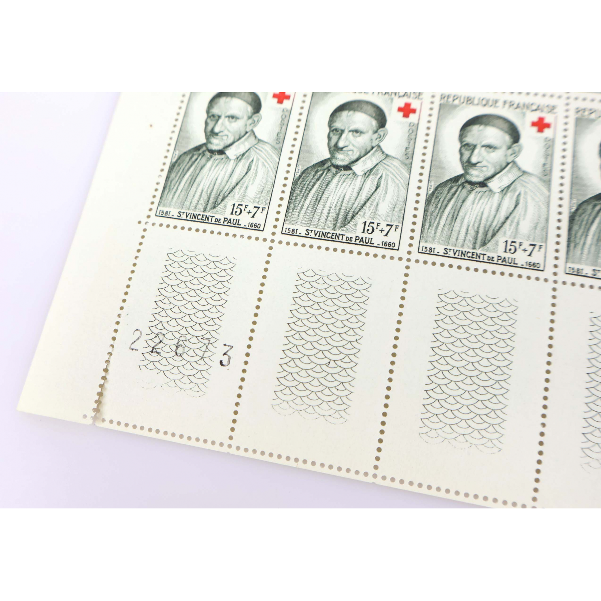 FEUILLES COMPLÈTES DE 50 TIMBRES N°1187/1188 CROIX-ROUGE TIMBRES DE FRANCE NEUFS