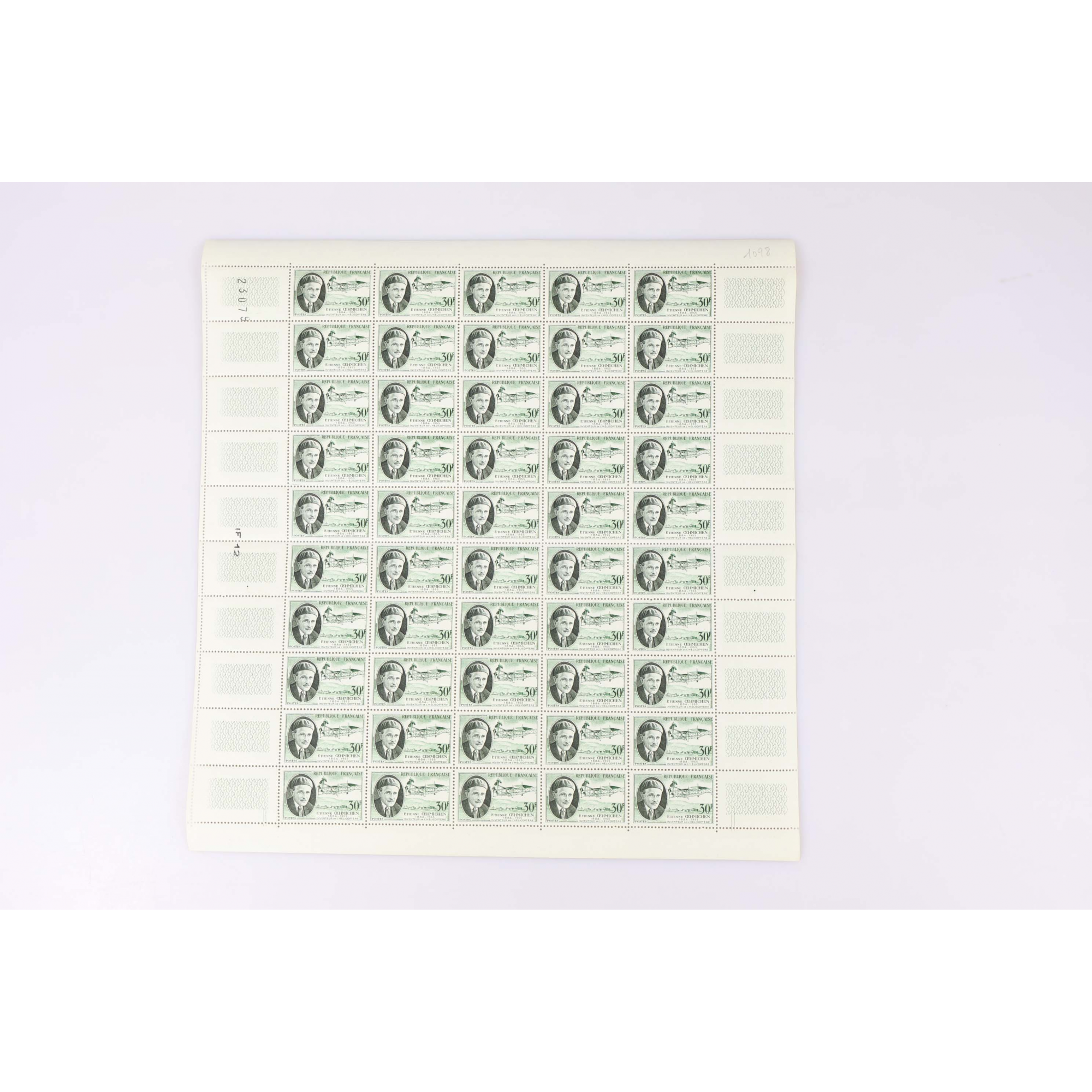 FEUILLES COMPLÈTES SÉRIE N°1095 À 1098 "SAVANTS FRANCAIS" TIMBRES NEUFS**