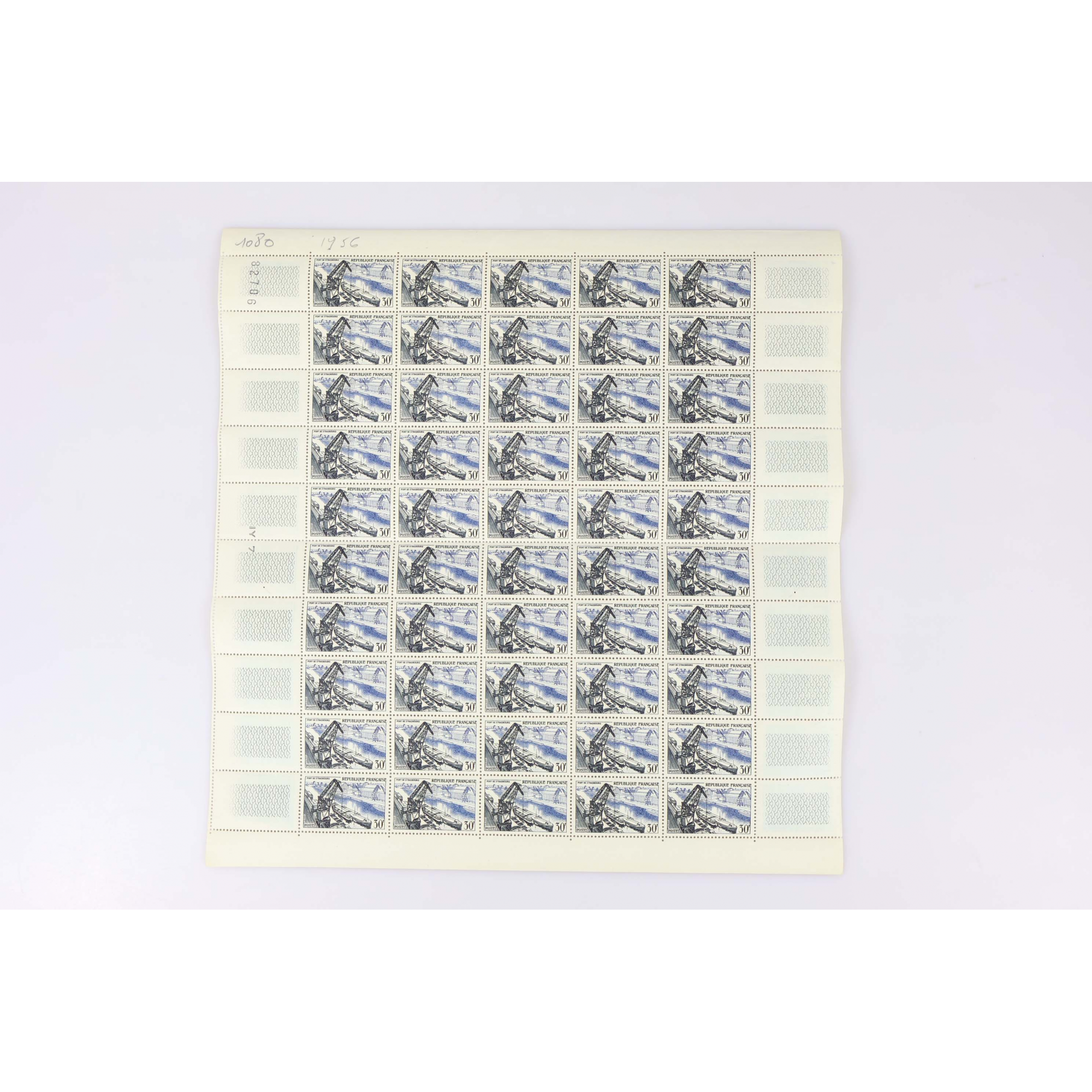 FEUILLE COMPLÈTE DE 50 TIMBRES N°1080 "PONT DE STRASBOURG" TIMBRES NEUFS**