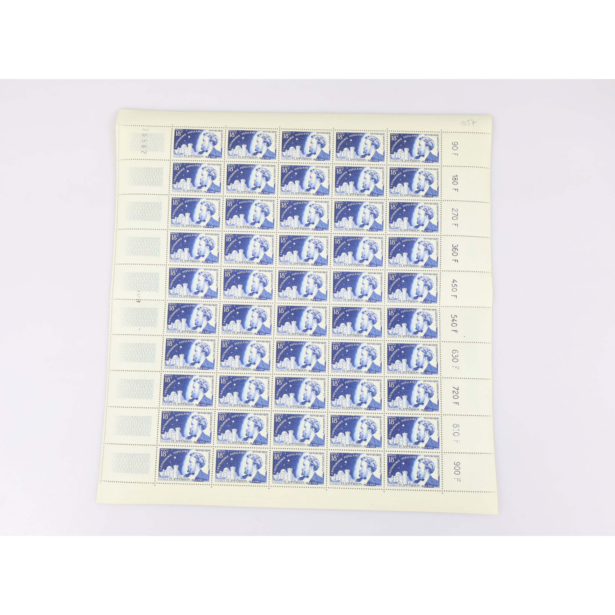 FEUILLES COMPLÈTES SÉRIE N°1055 À 1058 "INVENTEURS FRANCAIS" TIMBRES NEUFS**