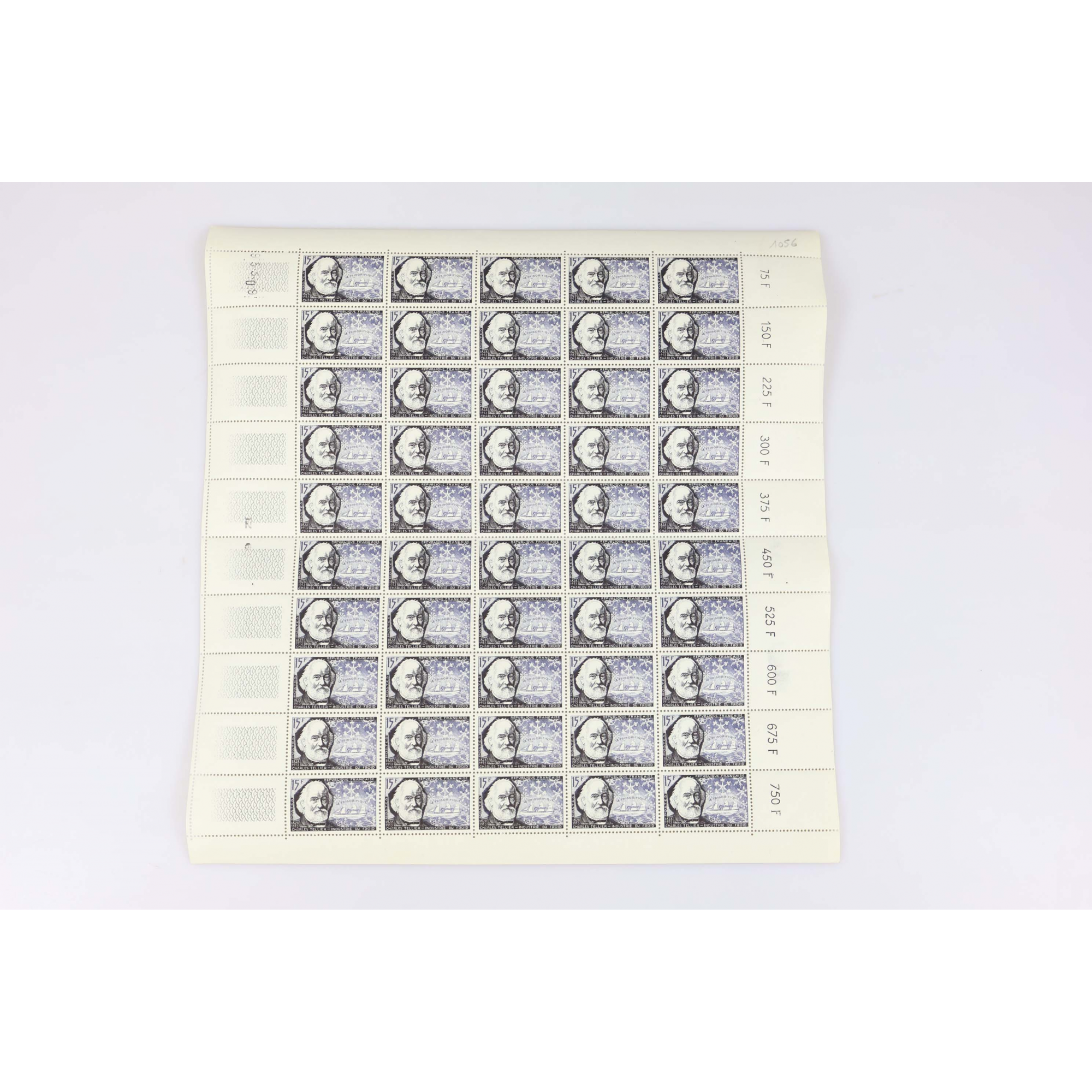 FEUILLES COMPLÈTES SÉRIE N°1055 À 1058 "INVENTEURS FRANCAIS" TIMBRES NEUFS**