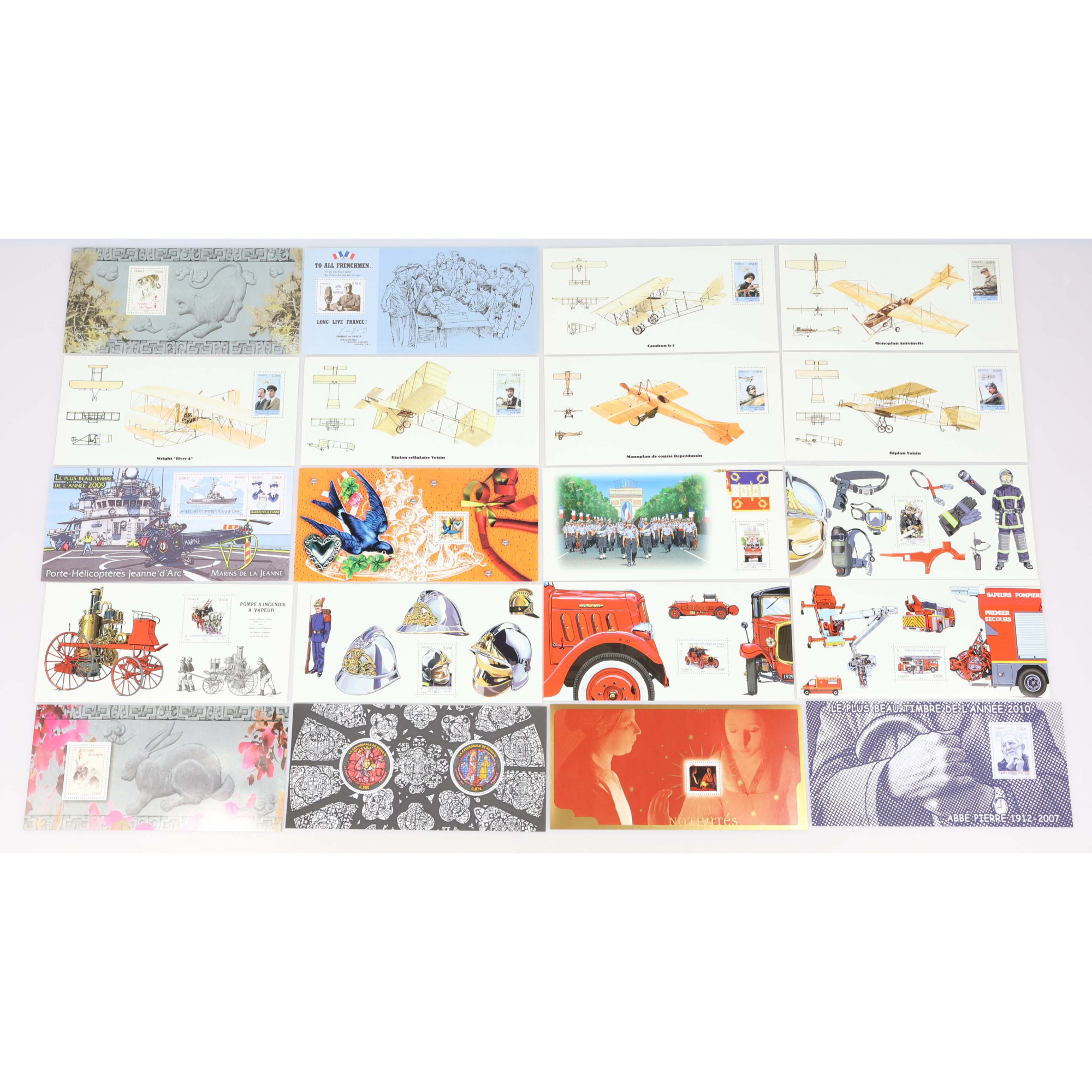FRANCE BLOCS SOUVENIRS N° 47 À 66 ANNÉES COMPLÈTES 2010 ET 2011 TIMBRES NEUFS**