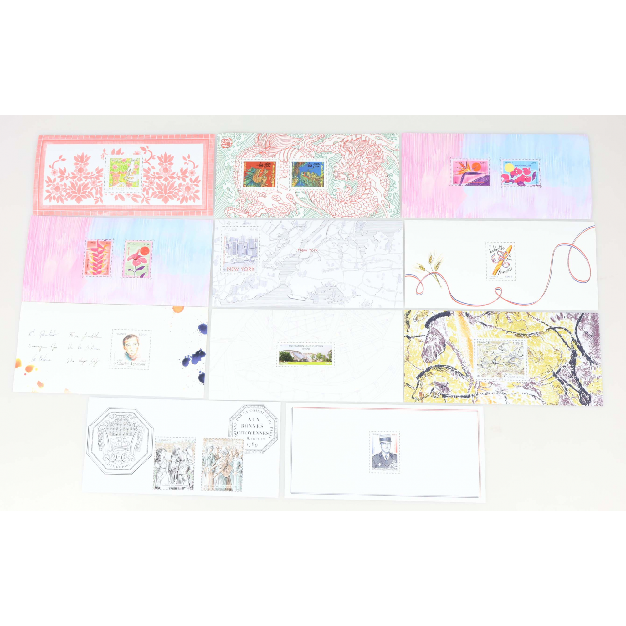 FRANCE COLLECTION BLOCS SOUVENIRS 2024 ANNÉE COMPLÈTE N° 211 À 220 NEUFS**