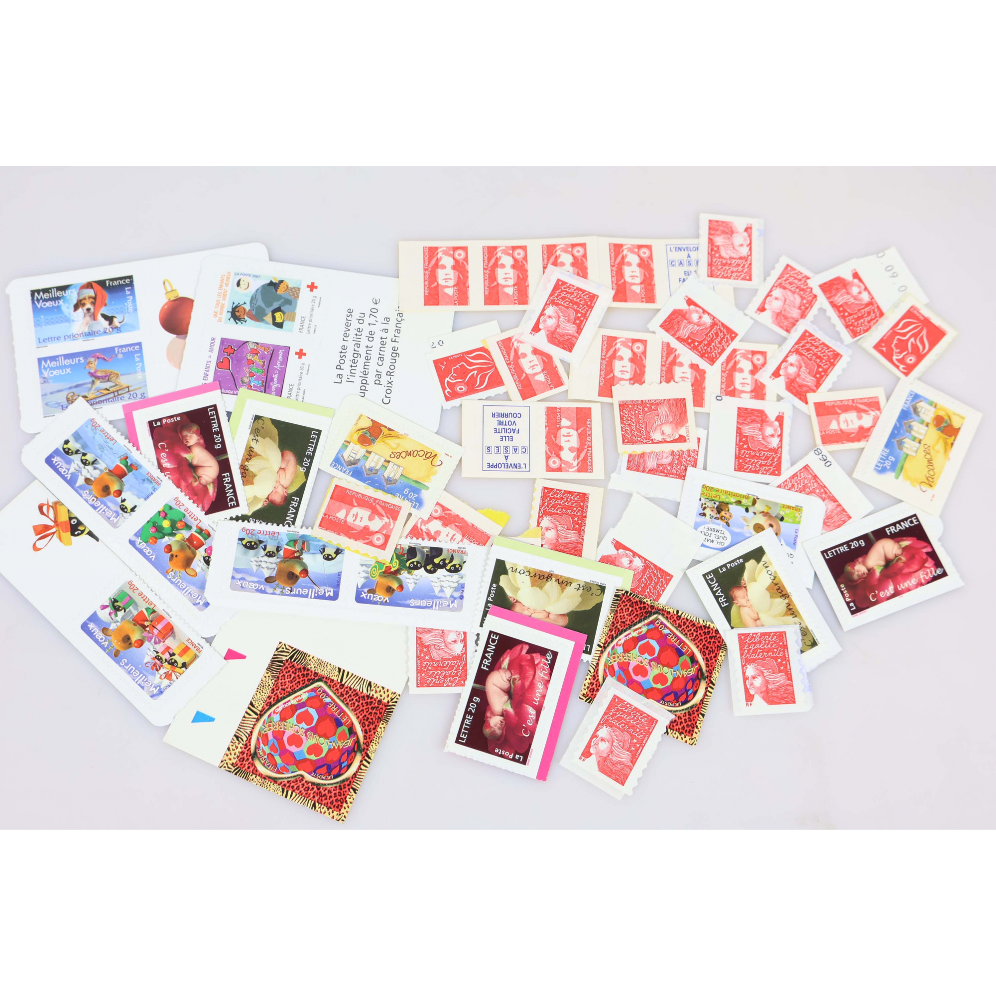 LOT DE 50 TIMBRES A VALIDITÉ PERMANENTE, TVP AUTOADHÉSIFS LETTRES 20G FRANCE