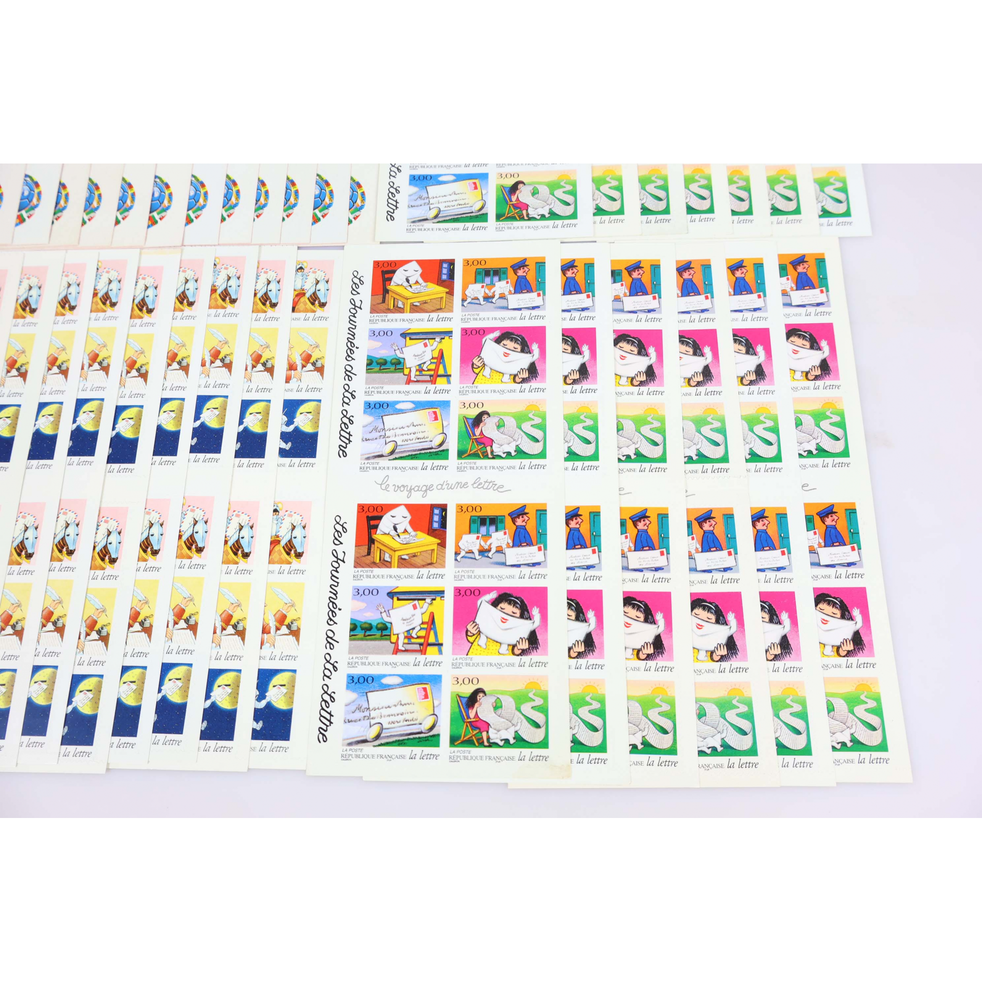 LOT CARNETS AUTOADHÉSIFS TIMBRES 3 FRANCS AVEC DÉFAUTS POUR AFFRANCHIR, VF 195€