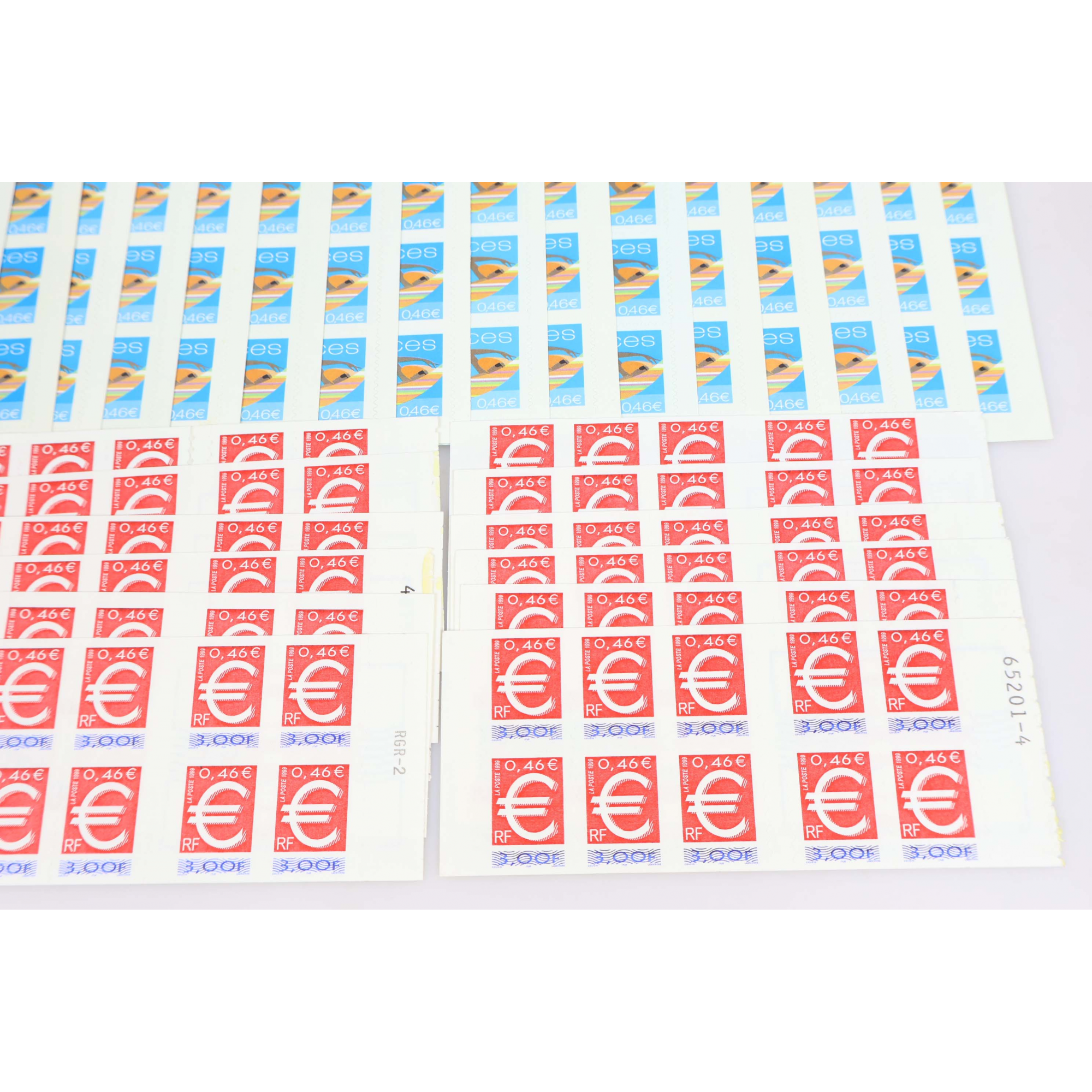 LOT CARNETS AUTOADHÉSIFS AVEC DÉFAUTS TIMBRES 0.46 EUROS POUR AFFRANCHIR VF 184€