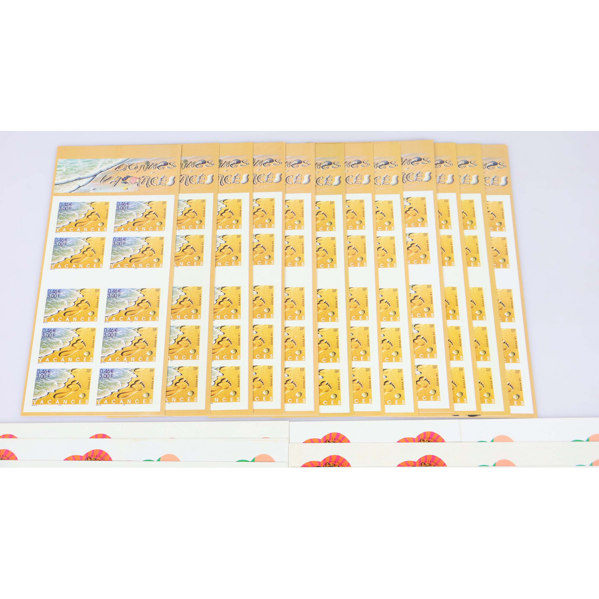 LOT CARNETS TIMBRES AUTOADHÉSIFS AVEC DÉFAUTS 0.46 EUROS POUR AFFRANCHIR VF 138€