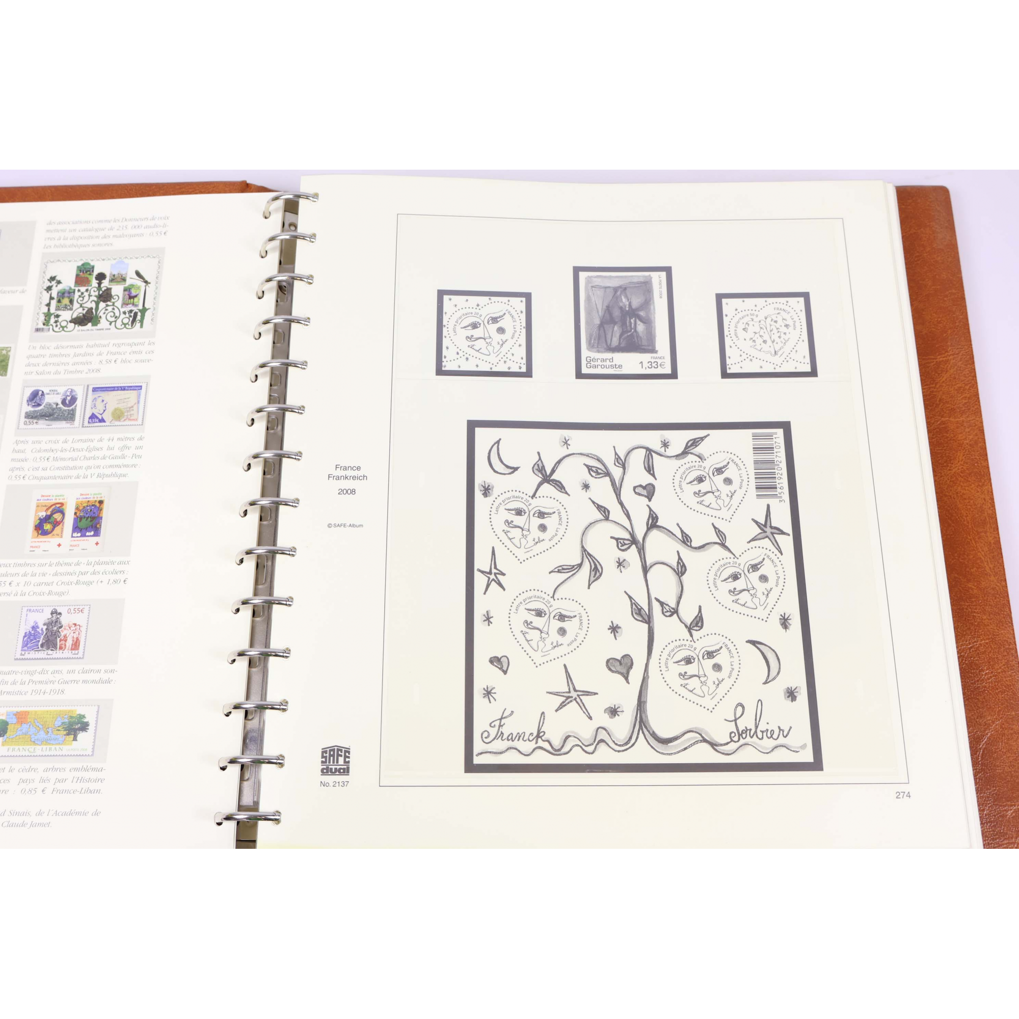 ALBUM SAFE FRANCE DE 2008-2009 POUR RANGER UNE COLLECTION DE TIMBRES