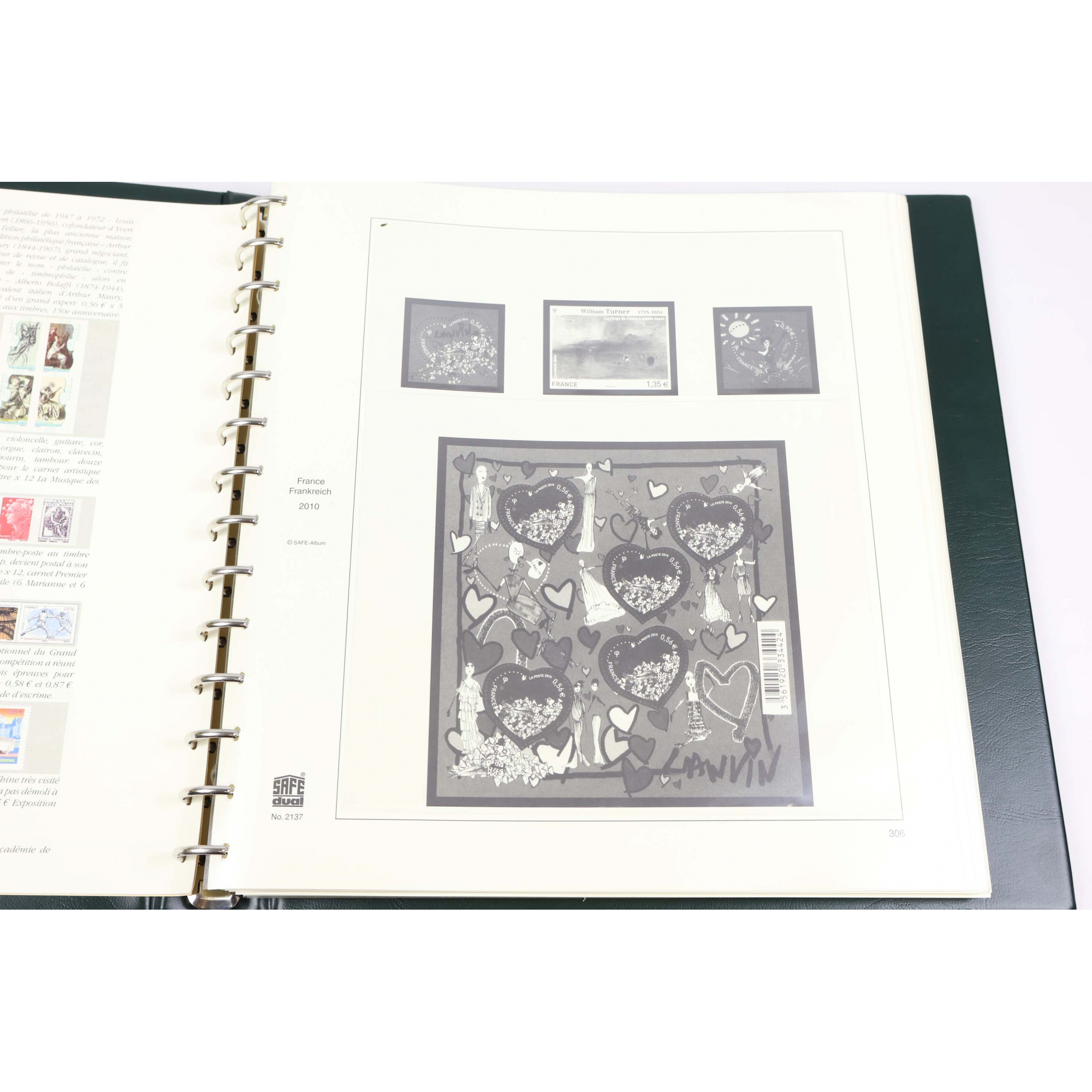 ALBUM SAFE FRANCE ANNÉES 2010-2011 POUR RANGER UNE COLLECTION DE TIMBRES
