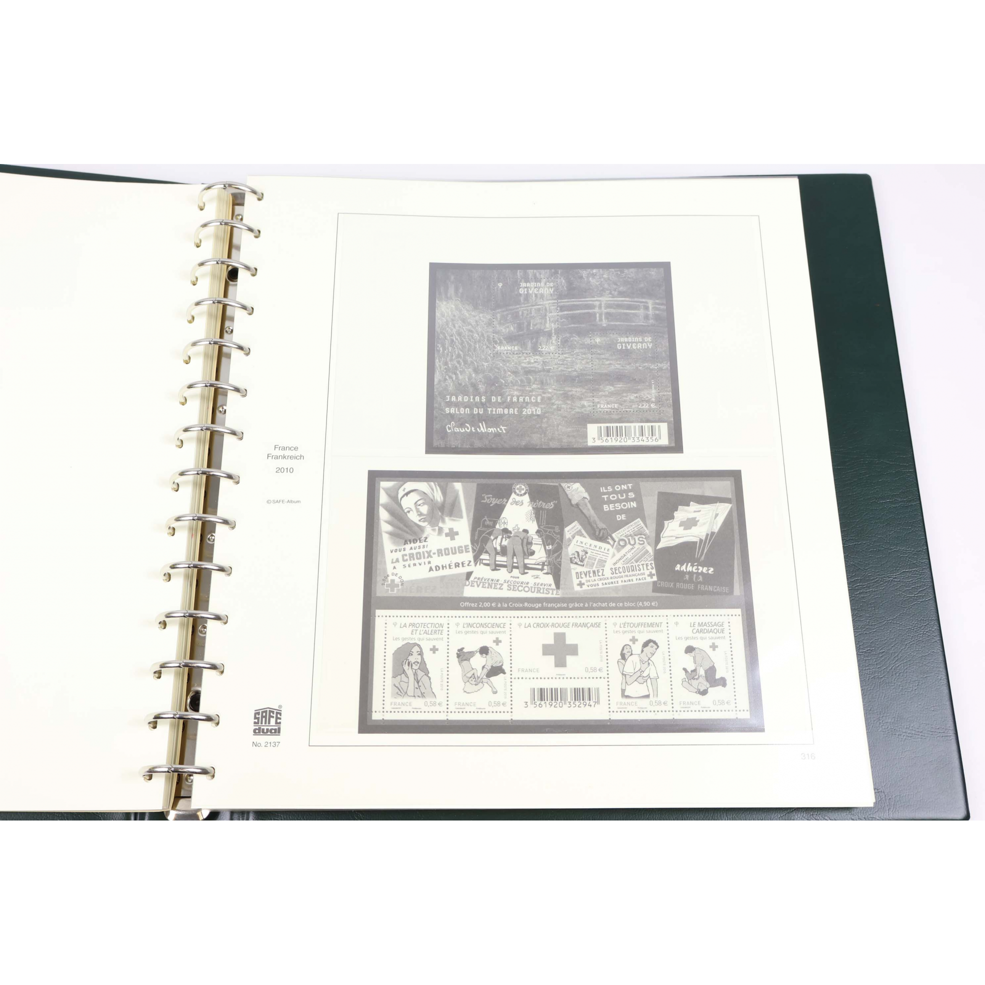 ALBUM SAFE FRANCE ANNÉES 2010-2011 POUR RANGER UNE COLLECTION DE TIMBRES