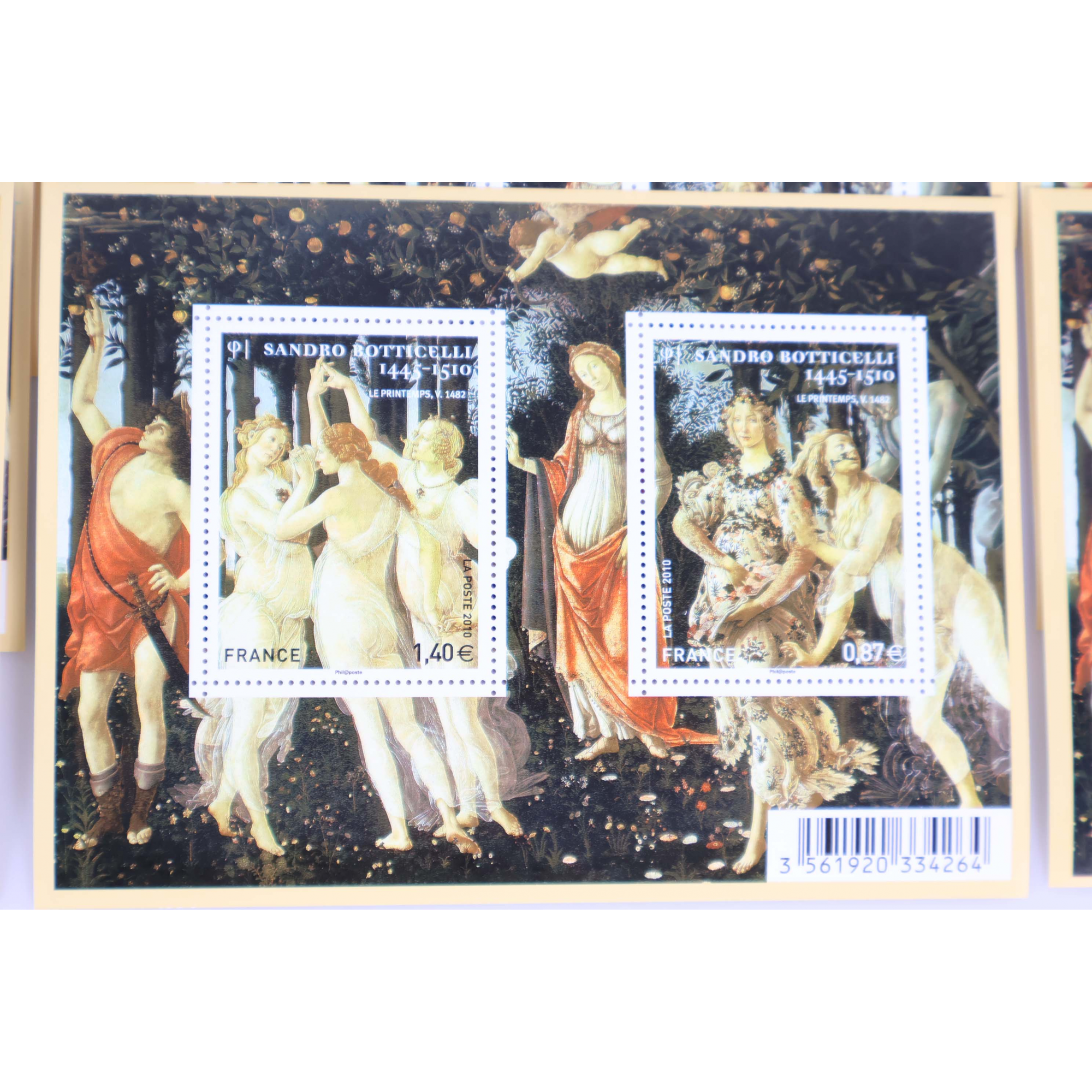 LOT 40 BLOCS N° F4518 SANDRO BOTTICELLI TIMBRES NEUFS** VALEUR FACIALE 90.80€