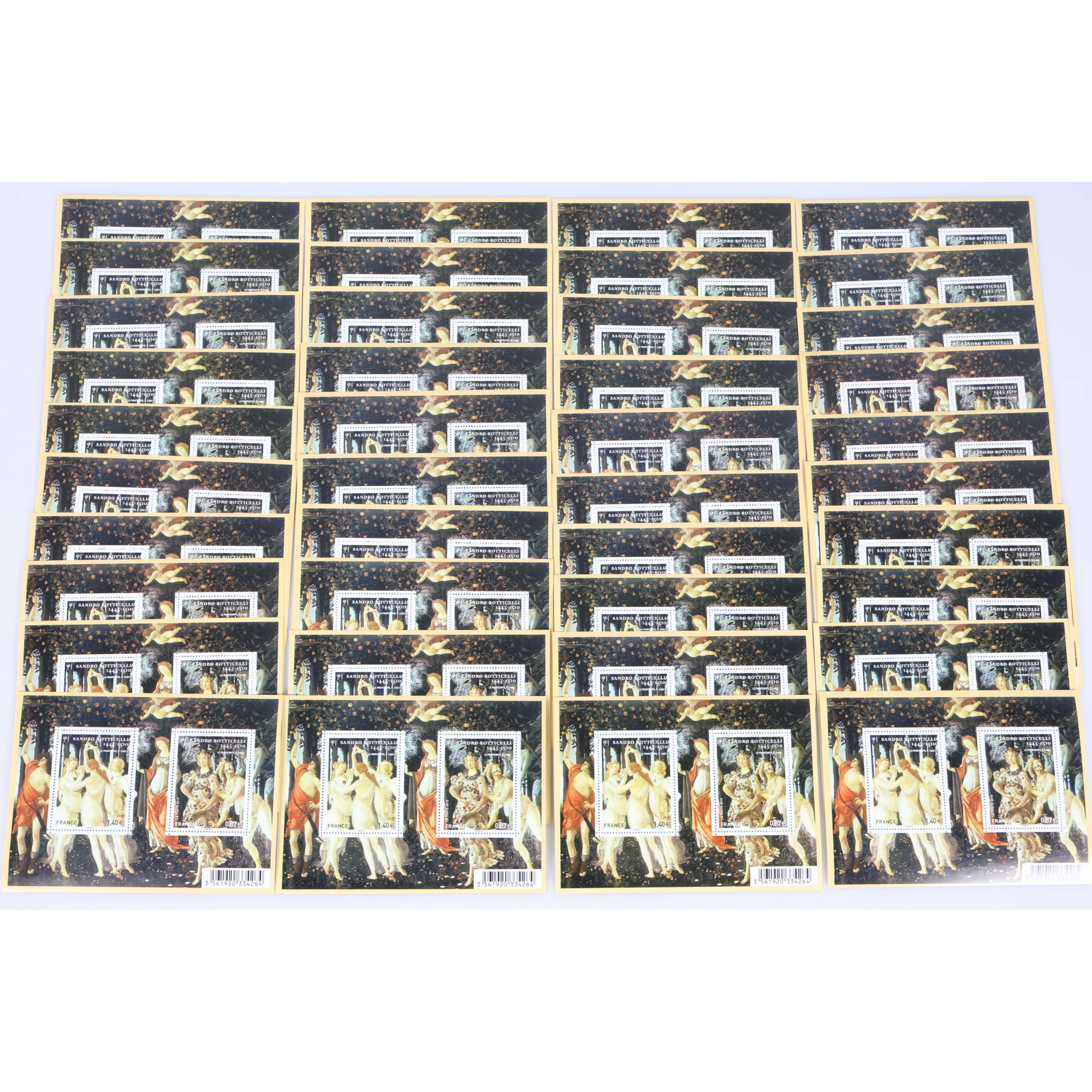 LOT 40 BLOCS N° F4518 SANDRO BOTTICELLI TIMBRES NEUFS** VALEUR FACIALE 90.80€