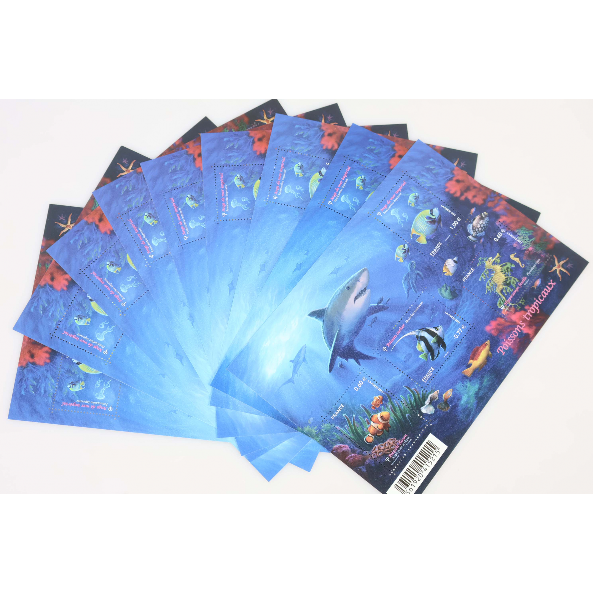 LOT 30 BLOCS N° F4646 POISSONS TROPICAUX TIMBRES NEUFS** VALEUR FACIALE 89.10€