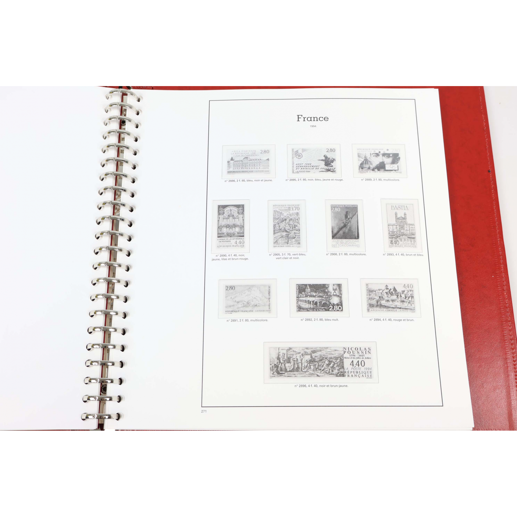 ALBUM YVERT ET TELLIER FRANCE 1992 À 1996 POUR RANGER UNE COLLECTION DE TIMBRES