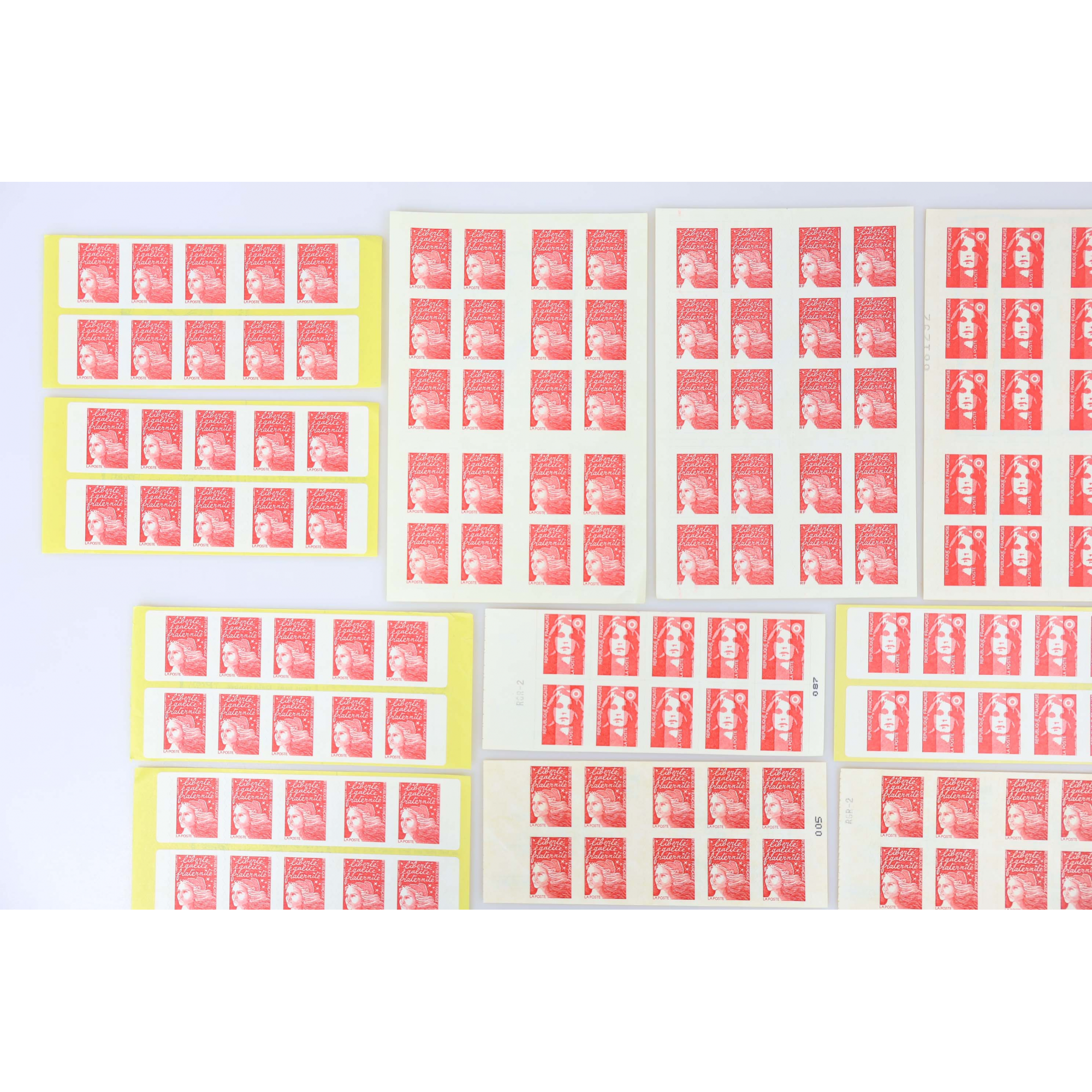 LOT DE 276 TIMBRES AUTOADHÉSIFS LETTRES 20G VP FRANCE , CARNETS POUR AFFRANCHIR