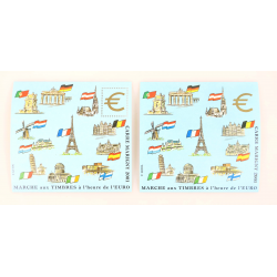 BLOCS SOUVENIRS CARRÉ DE MARIGNY N° 13 L'EURO PAR F. GUIOL, 2 BLOCS NEUFS** 2001