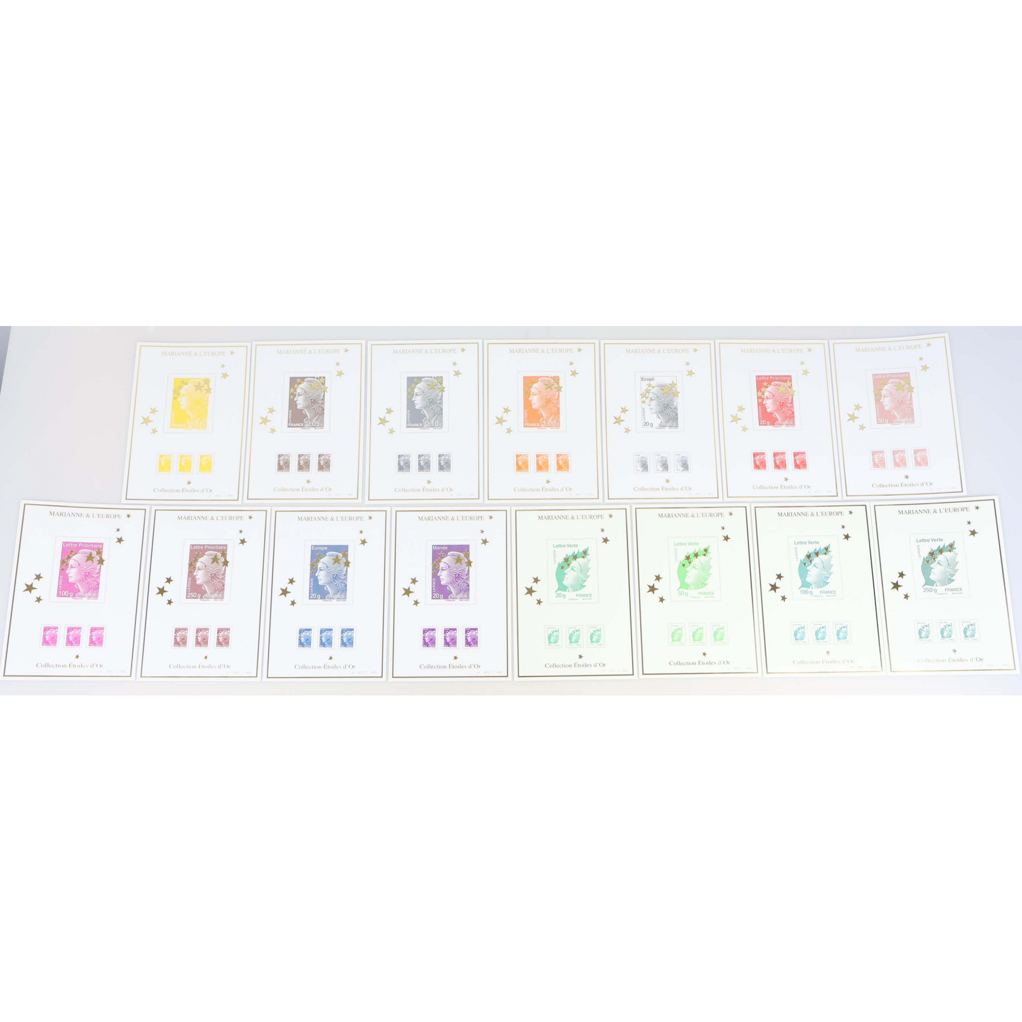 COFFRET 15 BLOCS MARIANNE ET L'EUROPE BEAUJARD ÉTOILES D'OR 2012 TIMBRES NEUFS**