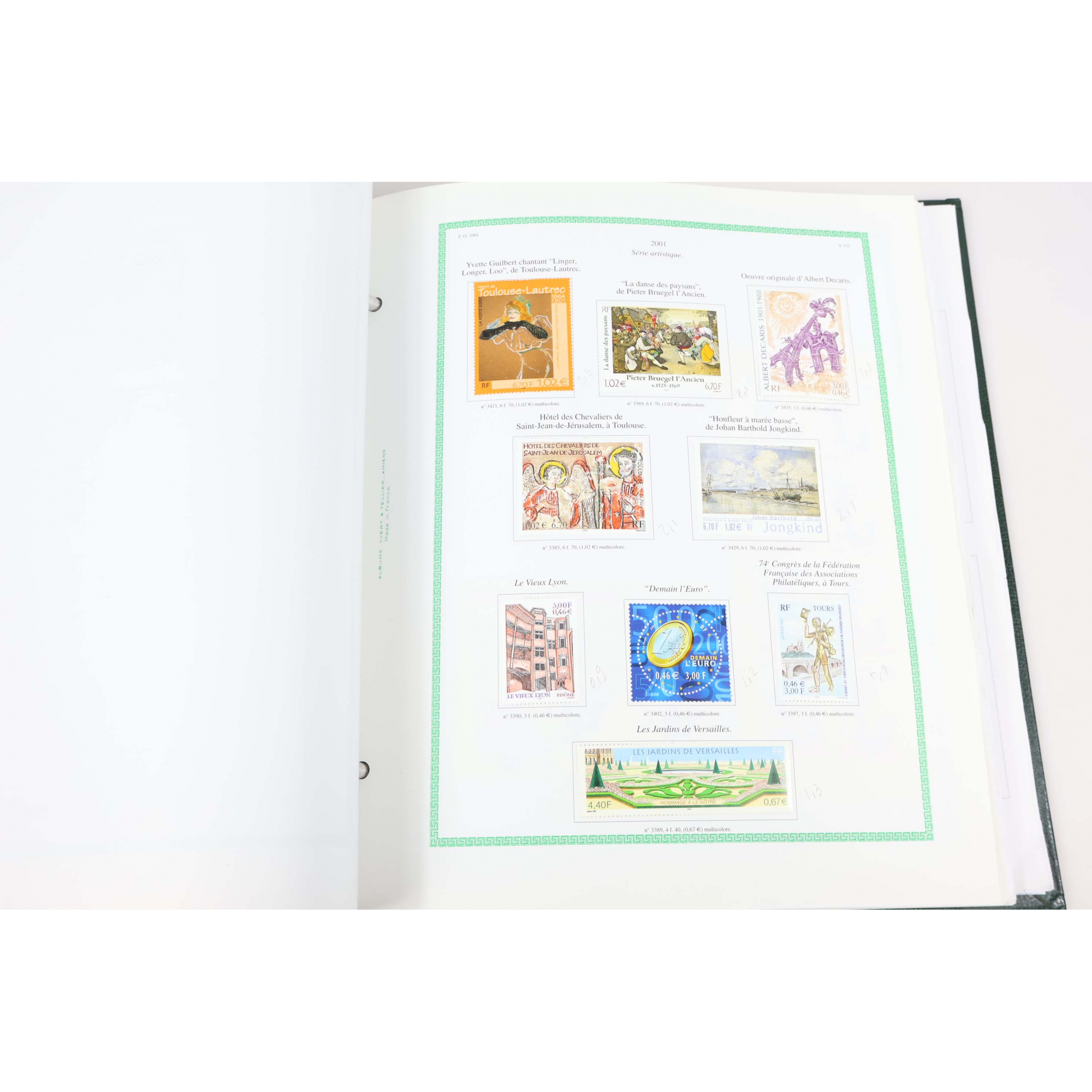 COLLECTION TIMBRES DE FRANCE 1998 À 2005 NEUFS SUR CHARNIERE, FACIALE 700 EUROS