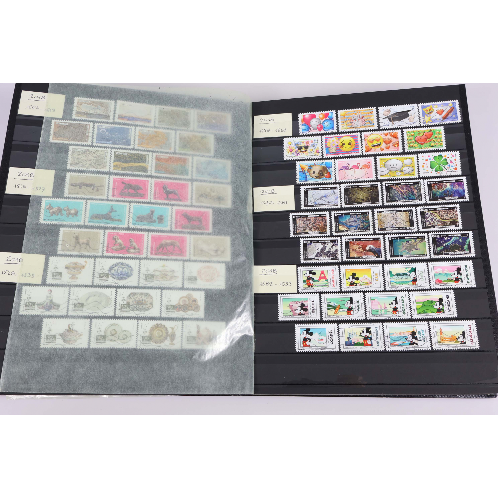 COLLECTION TIMBRES DE FRANCE ENTRE 2013 ET 2024  OBLITÉRÉS DANS UN ALBUM A BANDES