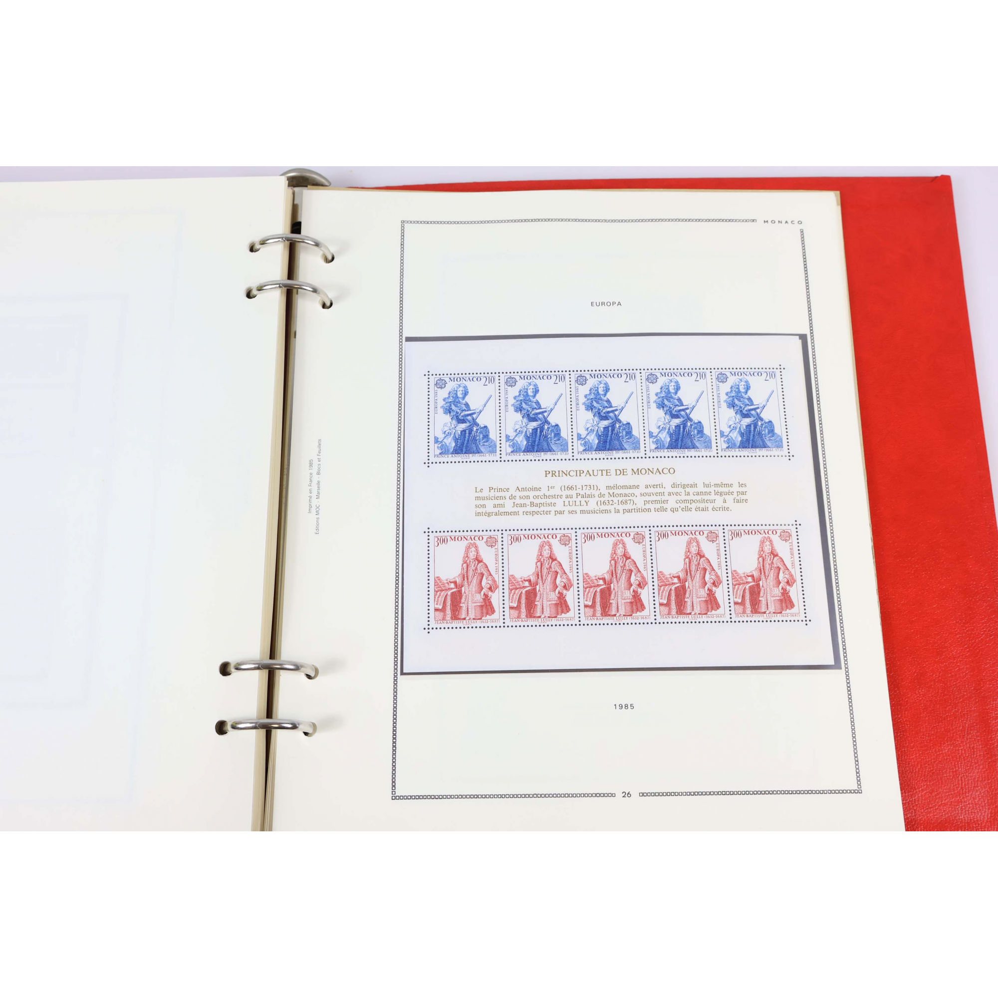 COLLECTION DE MONACO ENTRE 1933 ET 1988 TIMBRES ET BLOCS NEUFS**, ALBUM MOC