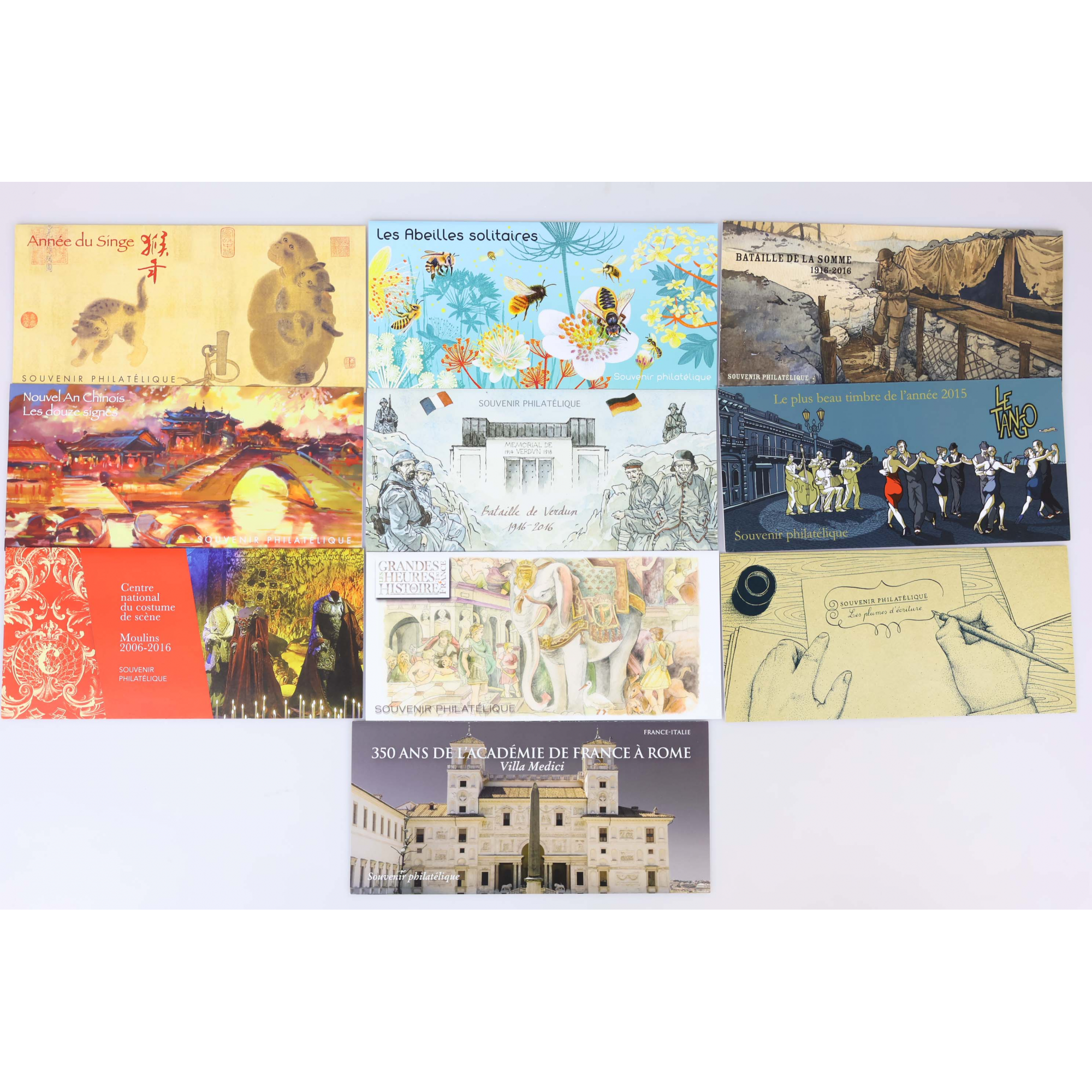 FRANCE COLLECTION BLOCS SOUVENIRS ANNÉE COMPLÈTE 2016 N°122 À 131 TIMBRES NEUFS**
