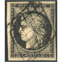 CÉRÈS N°3 TIMBRE FRANCAIS CLASSIQUE OBLITÉRATION GRILLE ANNÉE 1849 COTE 70€