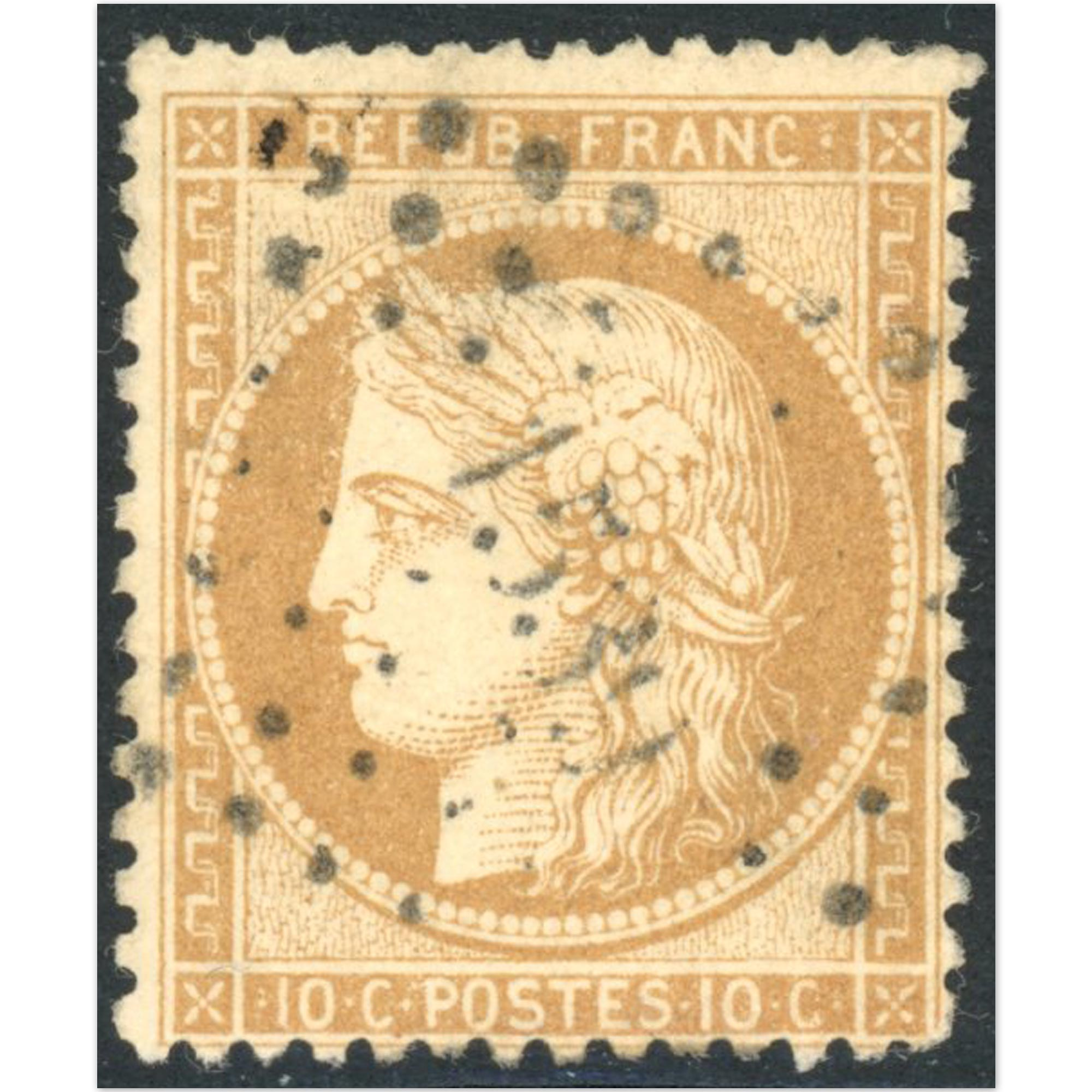 CÉRÈS N°36 TIMBRE FRANCAIS CLASSIQUE OBLITÉRATION LOSANGE PETITS CHIFFRES