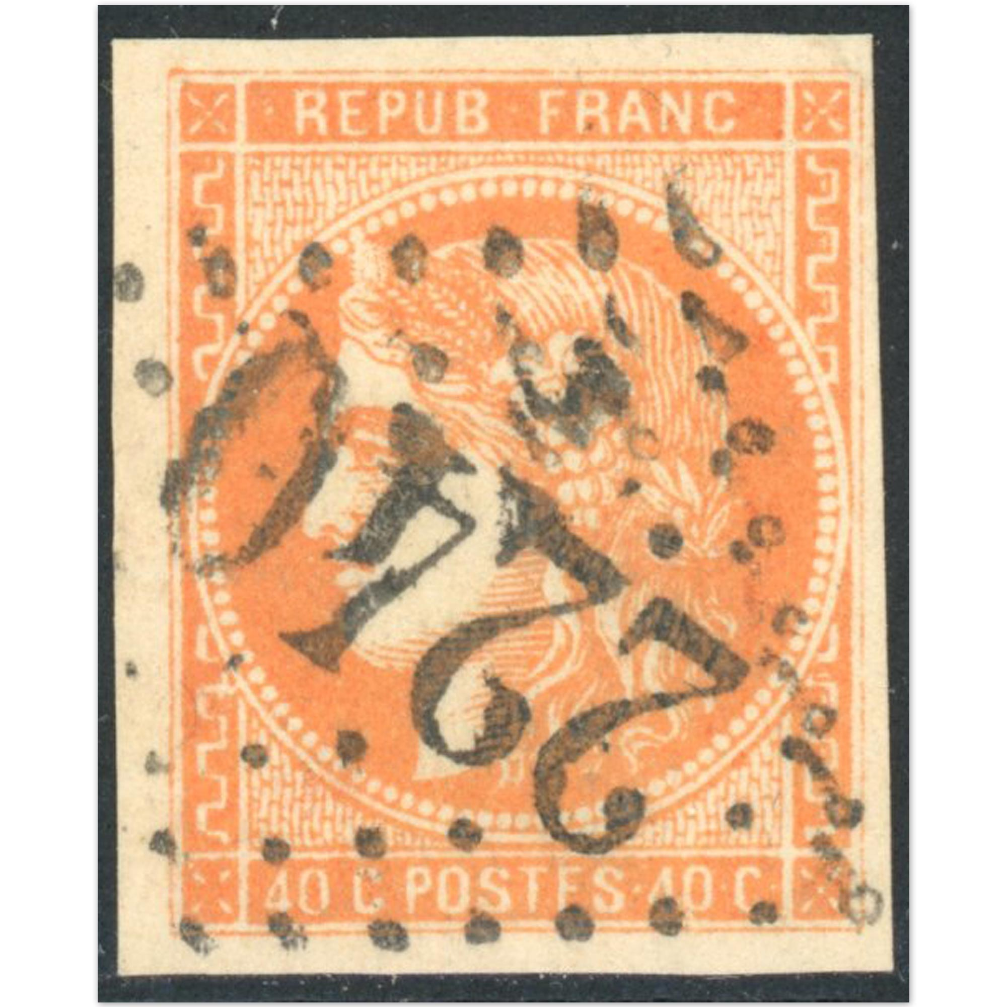 CÉRÈS N°48 EMISSION DE BORDEAUX TIMBRE FR CLASSIQUE OBLITÉRATION GROS CHIFFRES