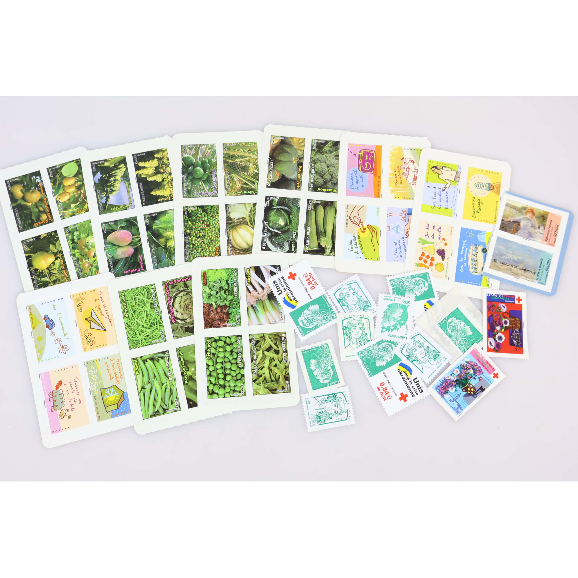 LOT 50 TIMBRES A VALIDITÉ PERMANENTE, LETTRES VERTES VP 20G FRANCE