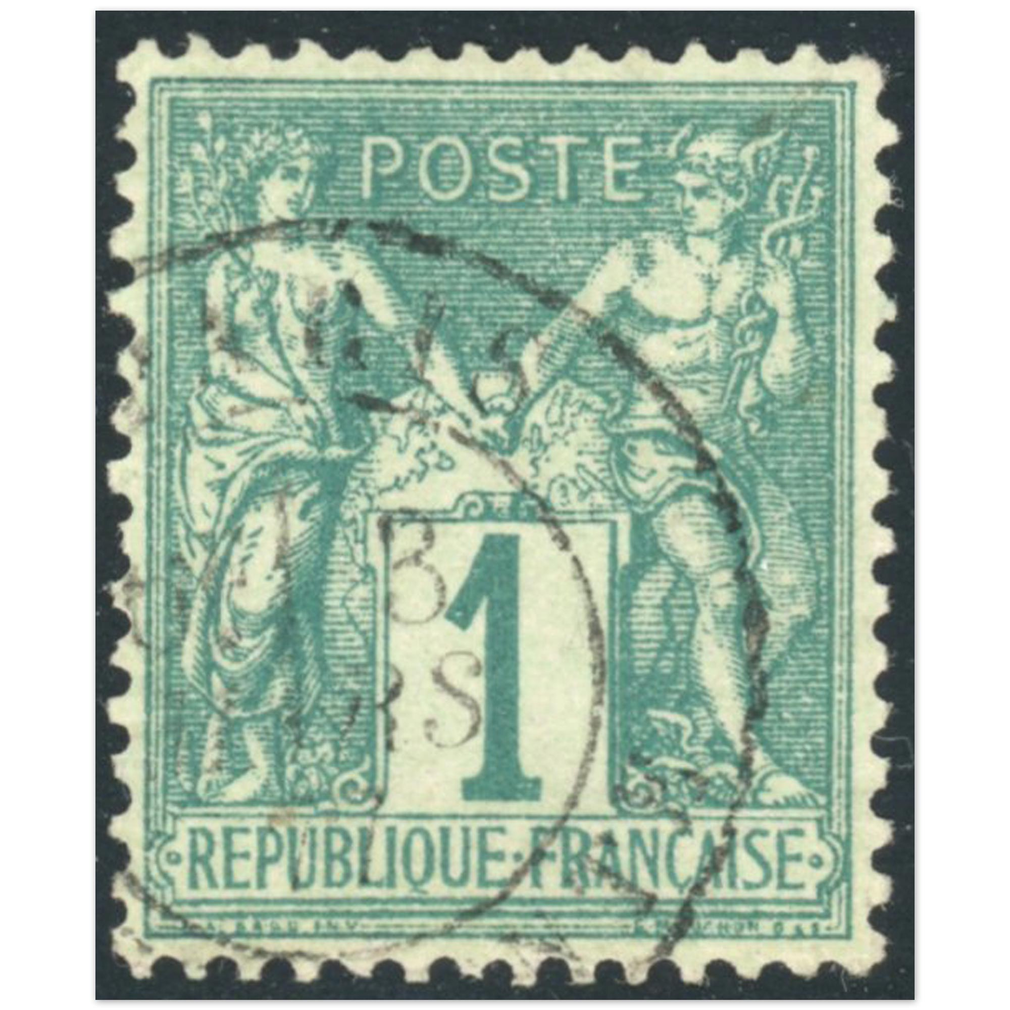 TYPE SAGE N°61 TIMBRE FRANCE CLASSIQUE OBLITÉRÉ ANNÉE 1876 COTE 125€