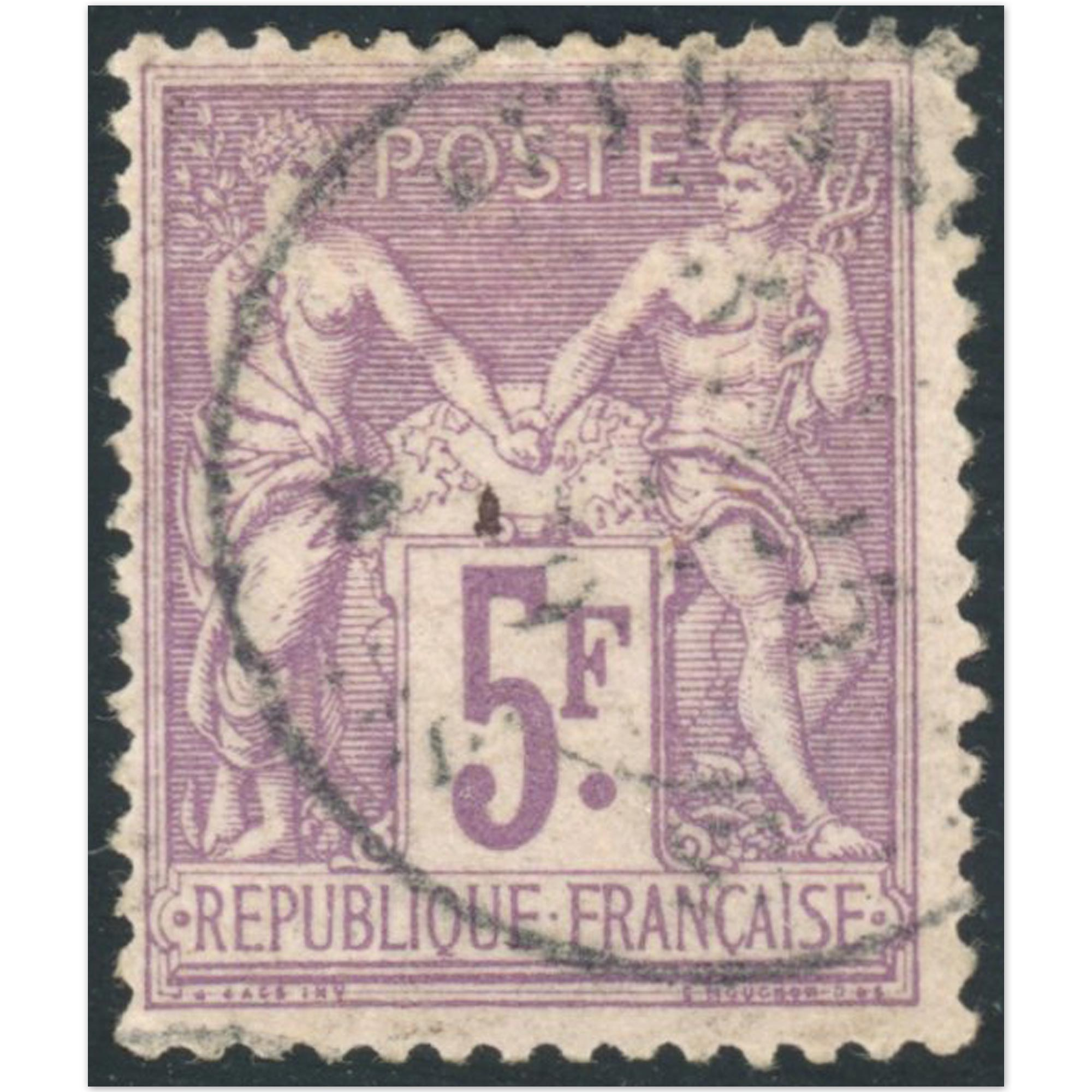 TYPE SAGE N°95 TIMBRE FRANCE CLASSIQUE OBLITÉRÉ ANNÉE 1877 COTE 100€