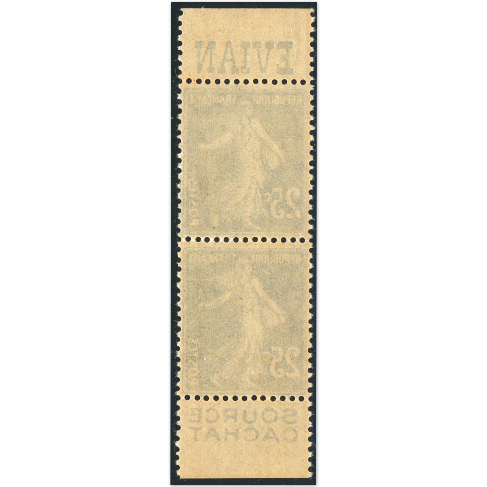 SEMEUSE N°140f PAIRE VERTICALE DE CARNET TIMBRE FRANCE NEUF** ANNÉE 1906 LUXE