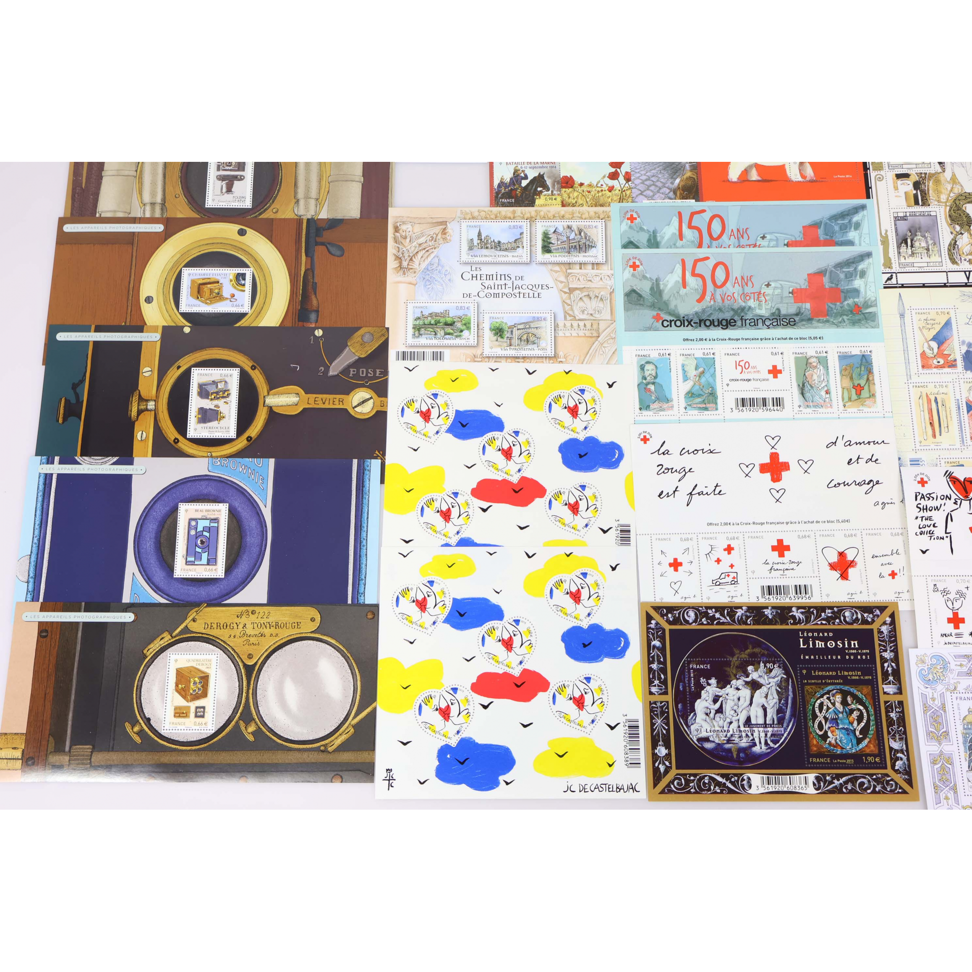 LOT DE TIMBRES/BLOCS DE FRANCE EN EUROS NEUFS** ENTRE 2014-2016 FACIALE 101.51€