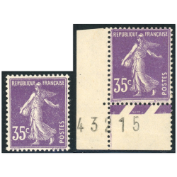 SEMEUSE N°142 VARIÉTÉS TYPE 1 ET TYPE 2 TIMBRES FRANCE NEUFS** ANNÉE 1907