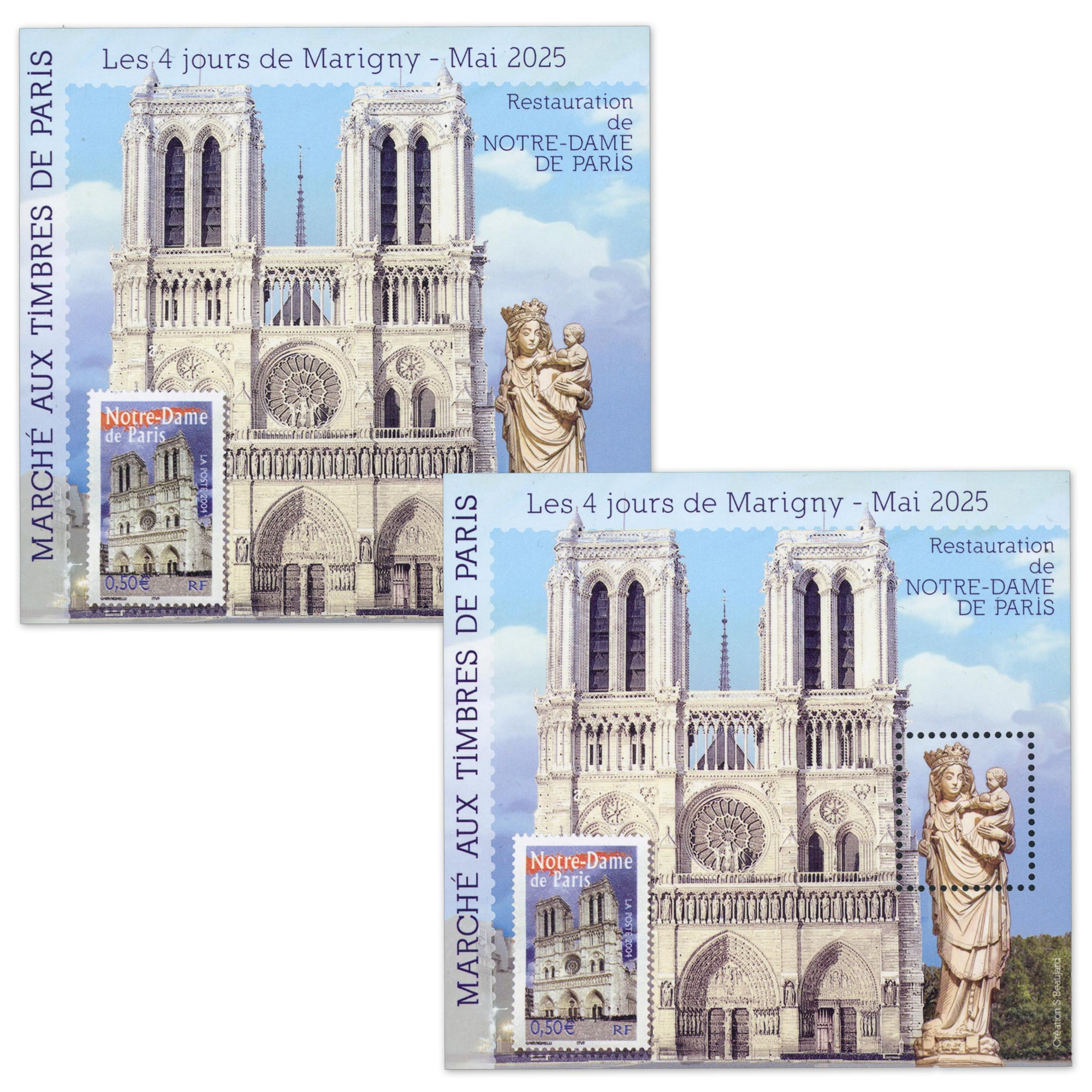 BLOCS SOUVENIRS DE MARIGNY N°37, "RESTAURATION NOTRE DAME" NEUFS** ANNÉE 2025