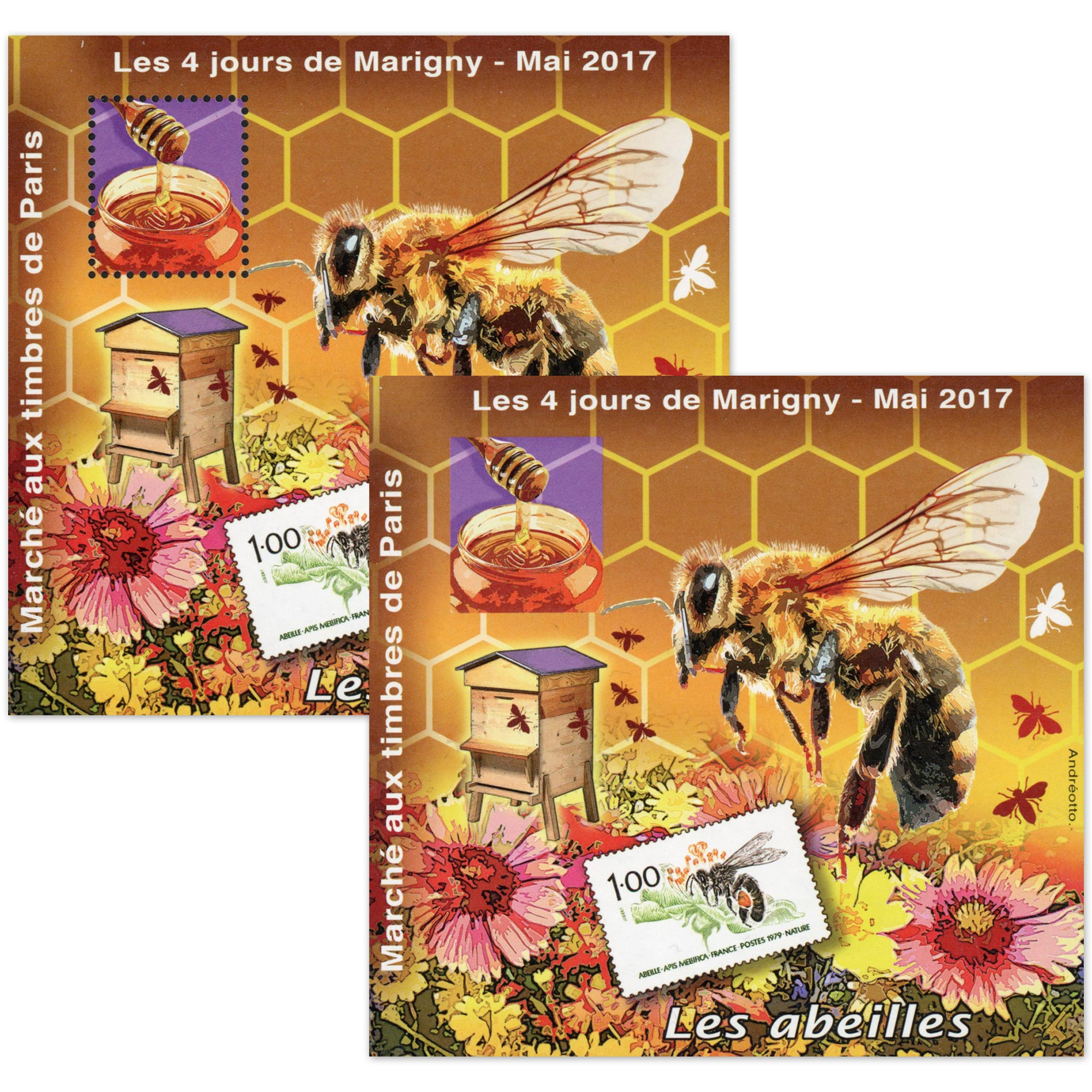 BLOCS SOUVENIRS DE MARIGNY N°29, "LES ABEILLES" TIMBRES NEUFS** ANNÉE 2017