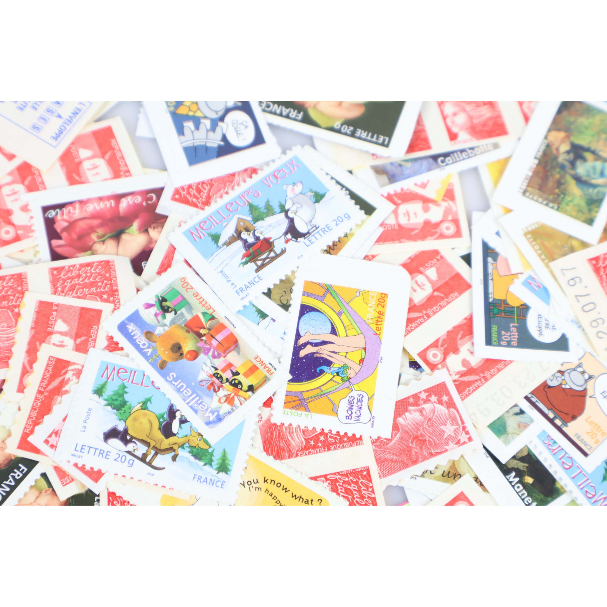 LOT DE 500 TIMBRES AUTOADHÉSIFS A VALIDITÉ PERMANENTE, TVP LETTRES 20G FRANCE