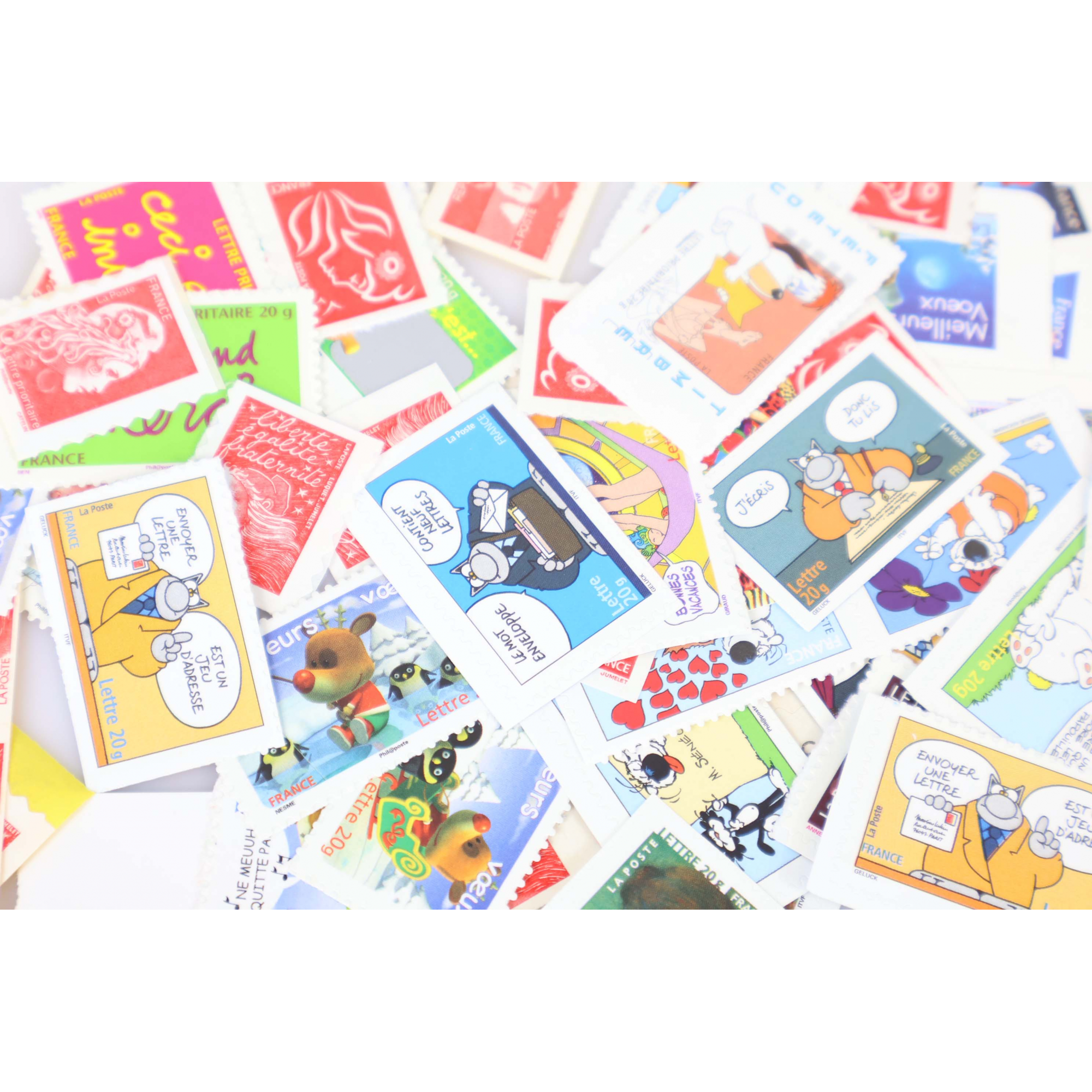 LOT DE 500 TIMBRES AUTOADHÉSIFS A VALIDITÉ PERMANENTE, TVP LETTRES 20G FRANCE