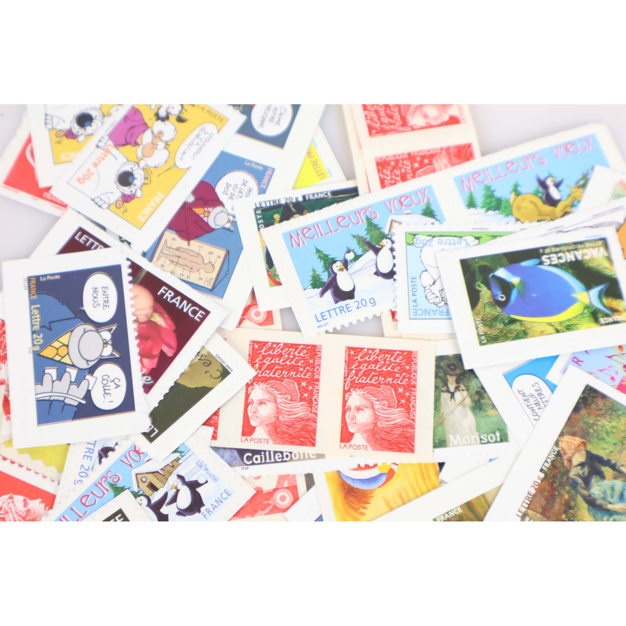 LOT DE 500 TIMBRES AUTOADHÉSIFS A VALIDITÉ PERMANENTE, TVP LETTRES 20G FRANCE