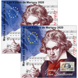 BLOCS SOUVENIRS DE MARIGNY N°32, "ANNIV NAISSANCE BEETHOVEN" ANNÉE 2020