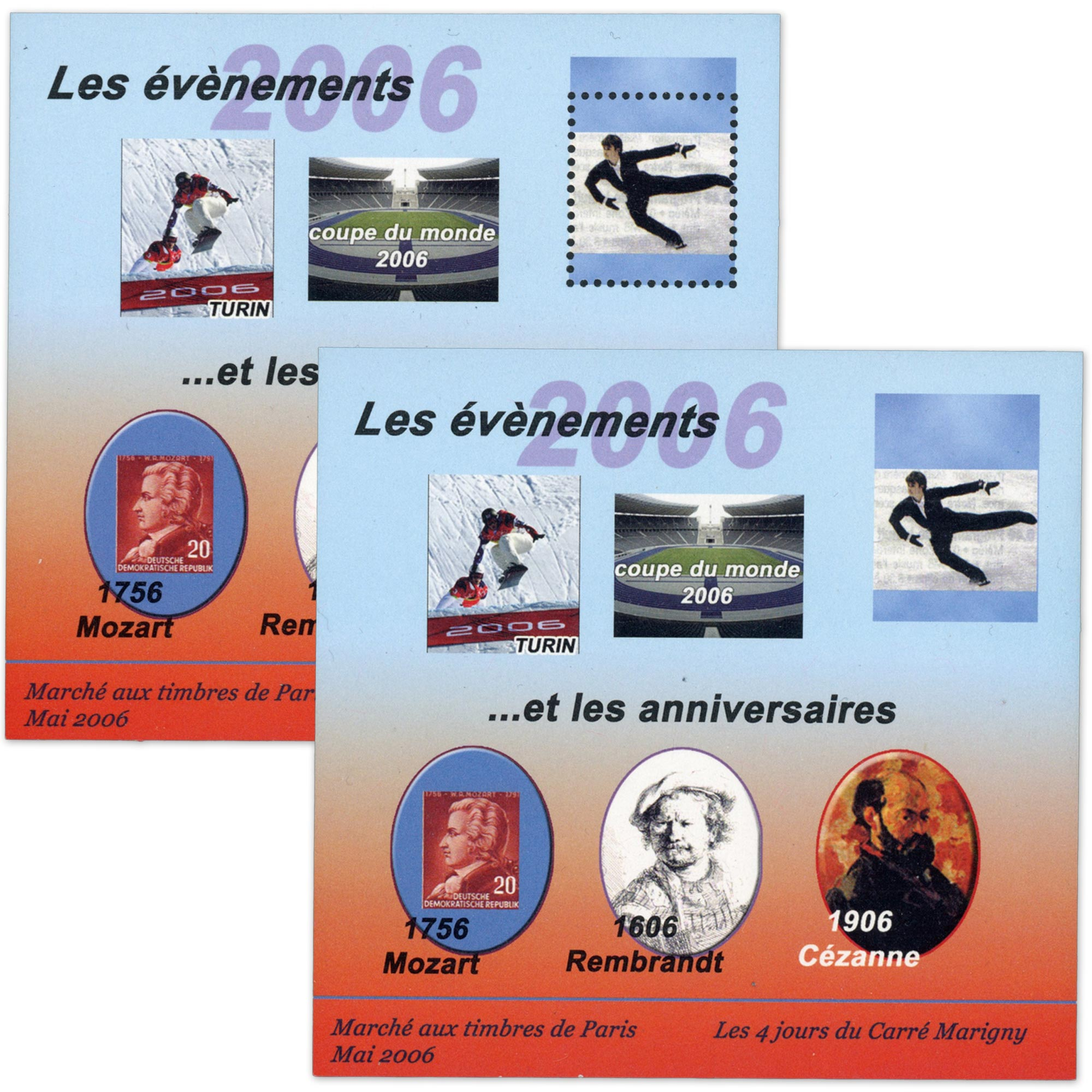 BLOCS SOUVENIRS DE MARIGNY N°18, "ÉVÈNEMENTS ET ANNIV" TIMBRES NEUFS** ANNÉE 2006