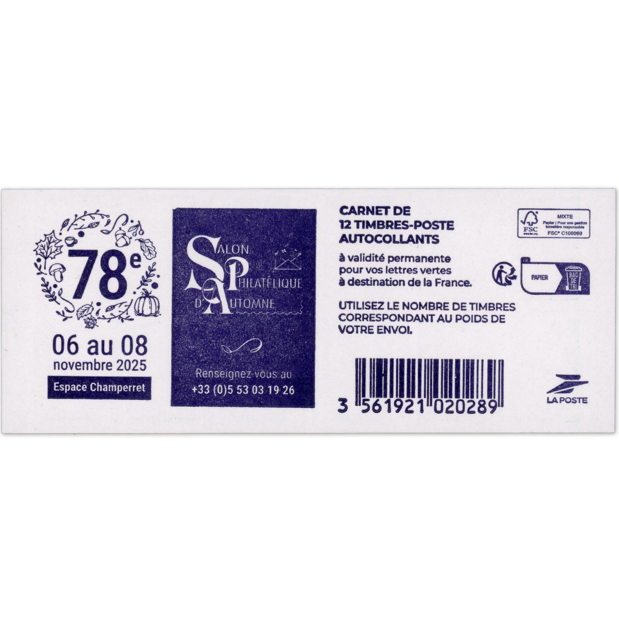 CARNET FRANCE MARIANNE VERTE DE BALEZ 12 TIMBRES POUR AFFRANCHIR 20g ANNÉE 2025
