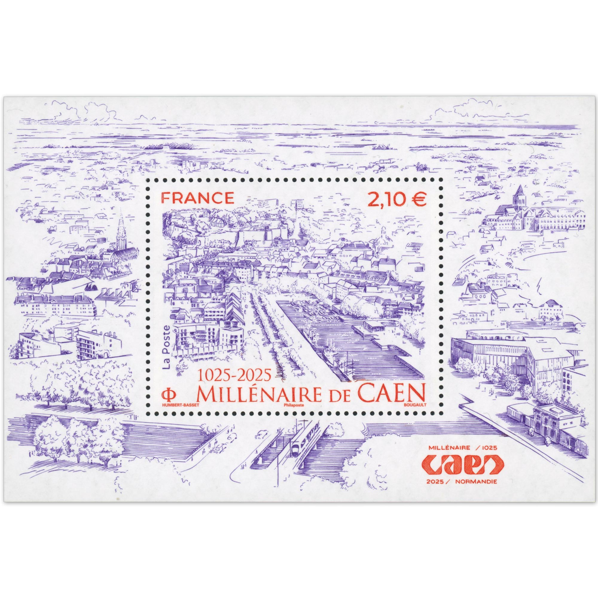 FRANCE ANNÉE 2025 FEUILLET N°F5884 "MILLÉNAIRE DE CAEN" TIMBRE NEUF** LUXE