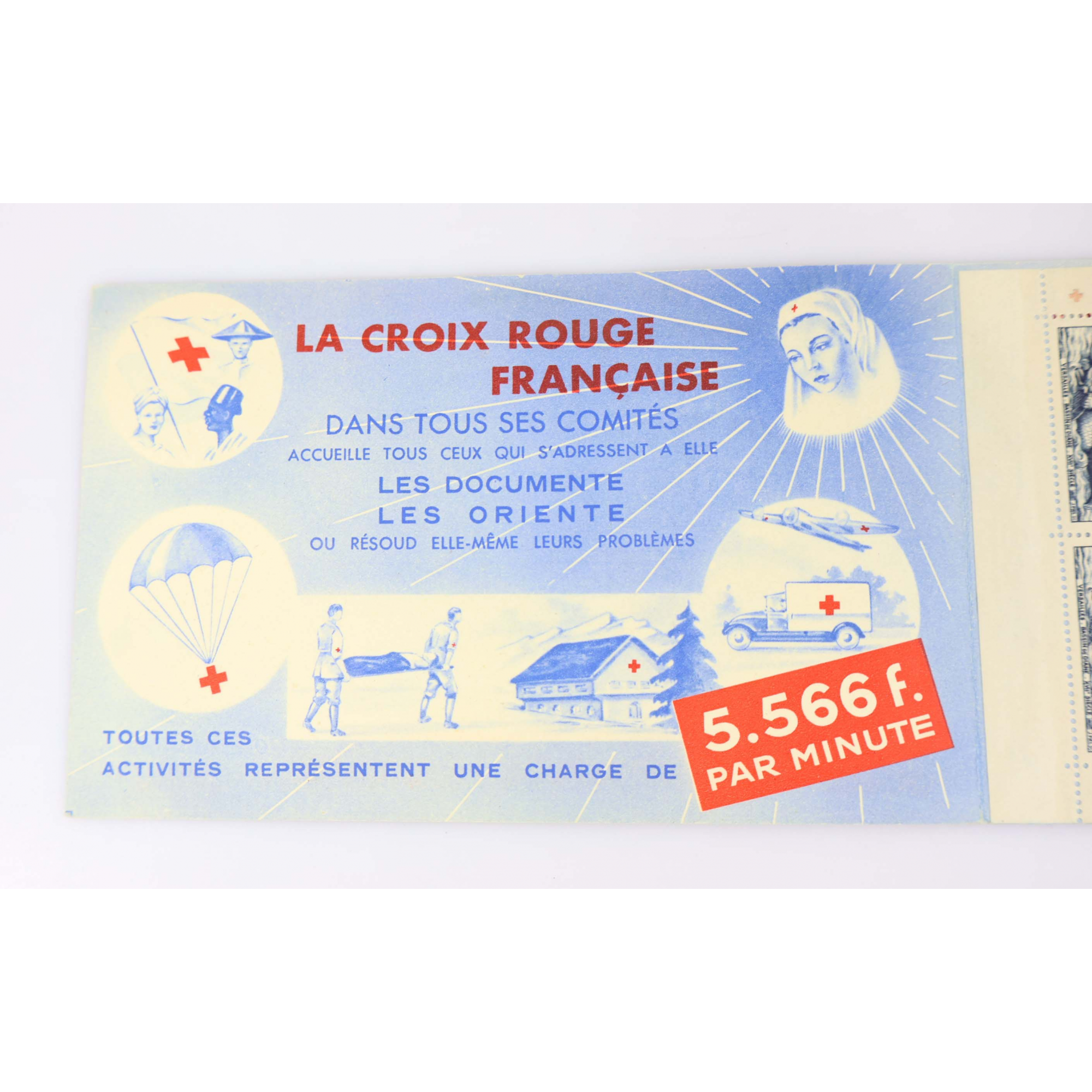 CARNET CROIX-ROUGE DE 1952 N°2001 TIMBRES DE FRANCE NEUFS** COTE 550€